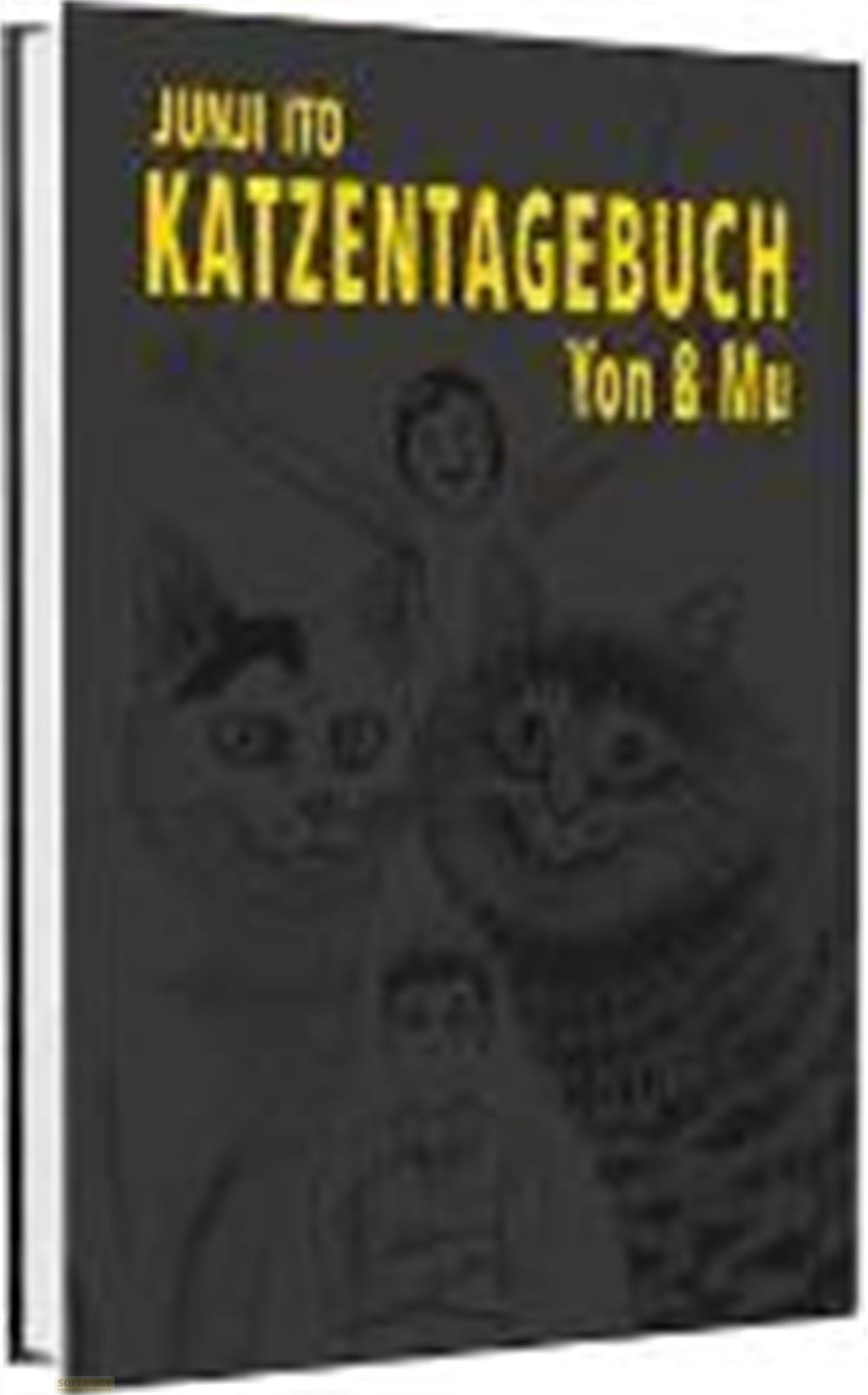 Copertina libro Junji Ito Katzen Tagebuch con disegni di gatti e umani.