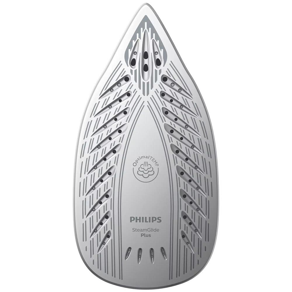 OptimalTEMP teknolojili gümüş Philips SteamGlide Plus ütü tabanı.