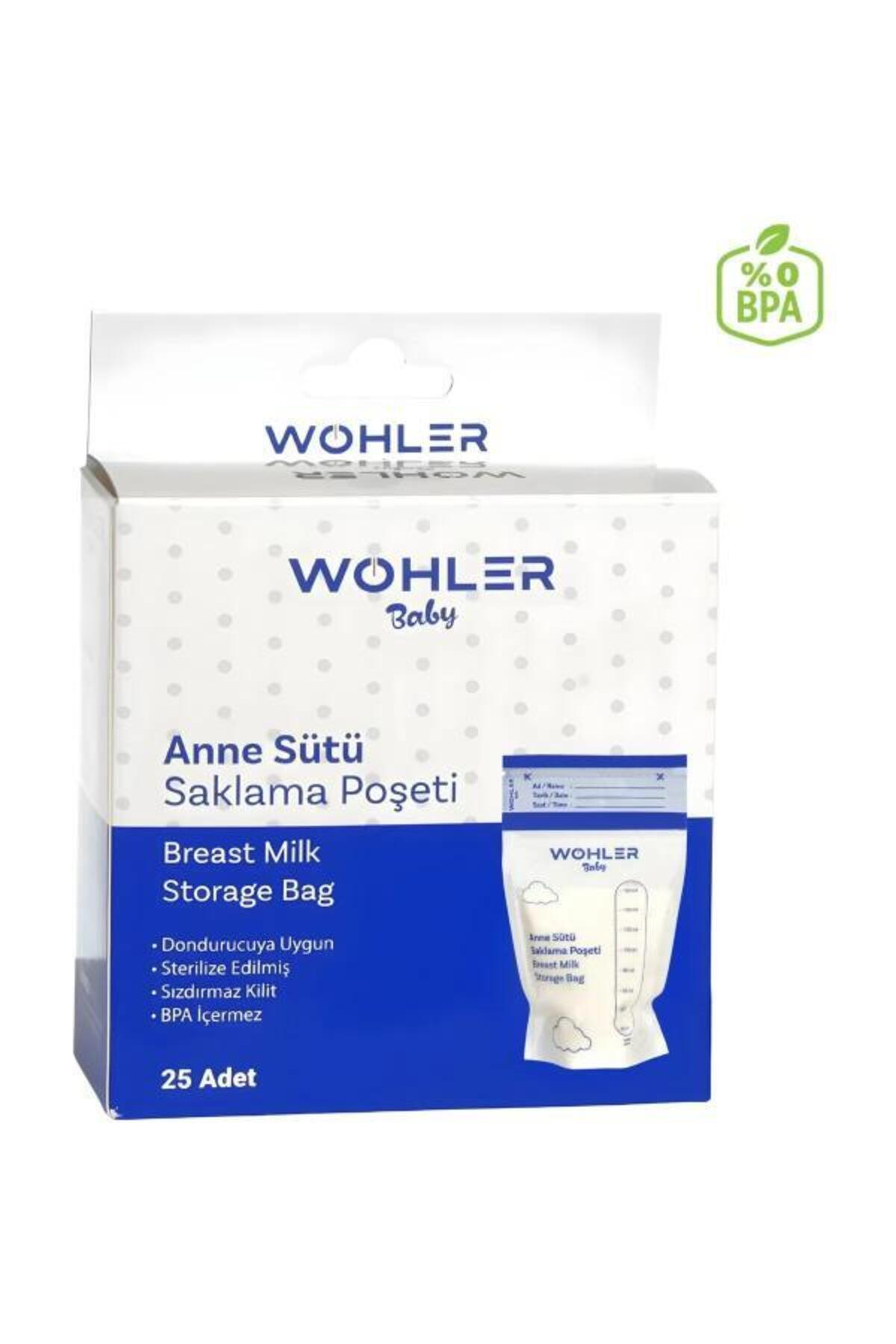 WOHLER Baby Anne Sütü Saklama Poşeti, 25 adet, BPA içermez.