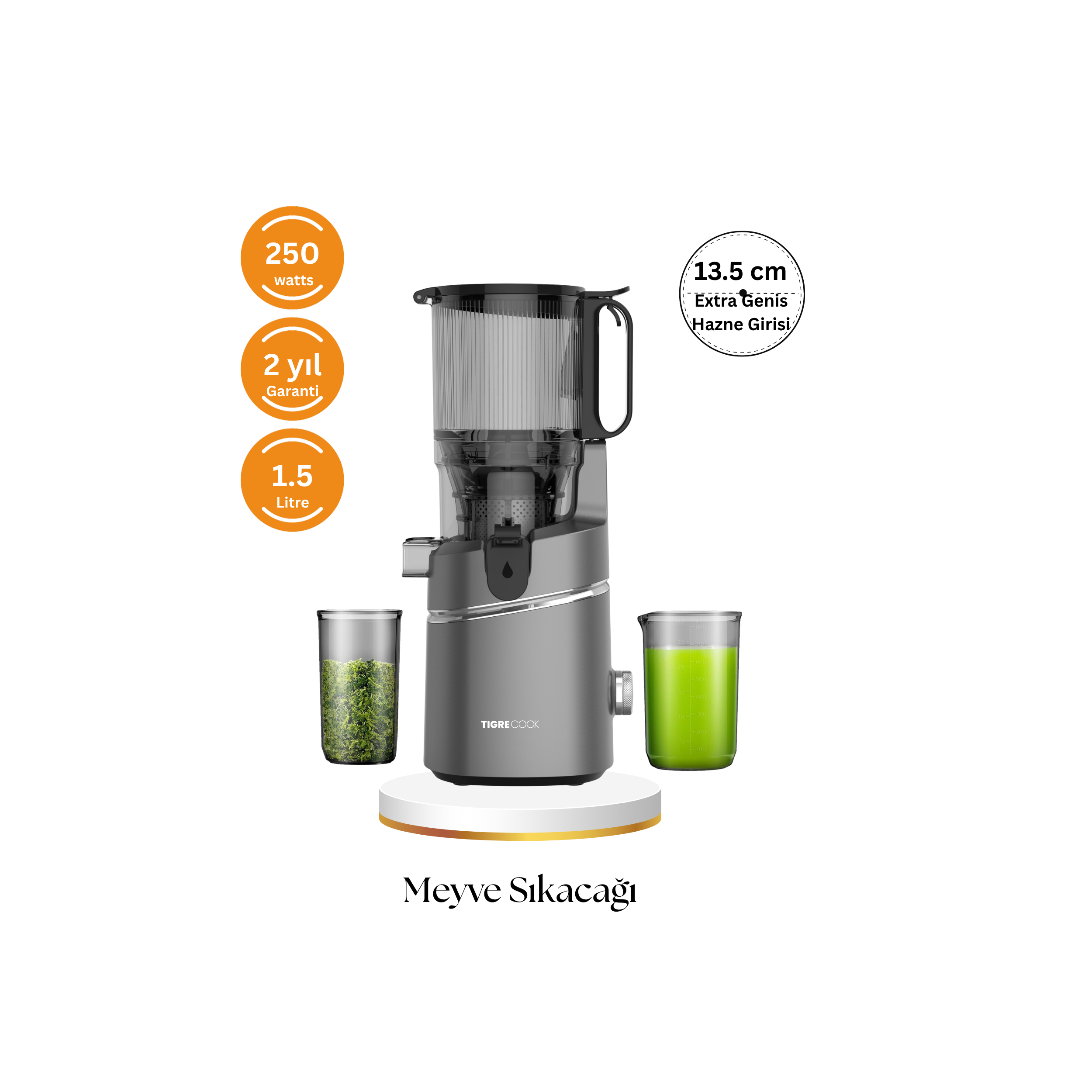 TIGRECOOK Slow Juicer Yavaş Sıkım Sorbe Dondurma Katı Meyve