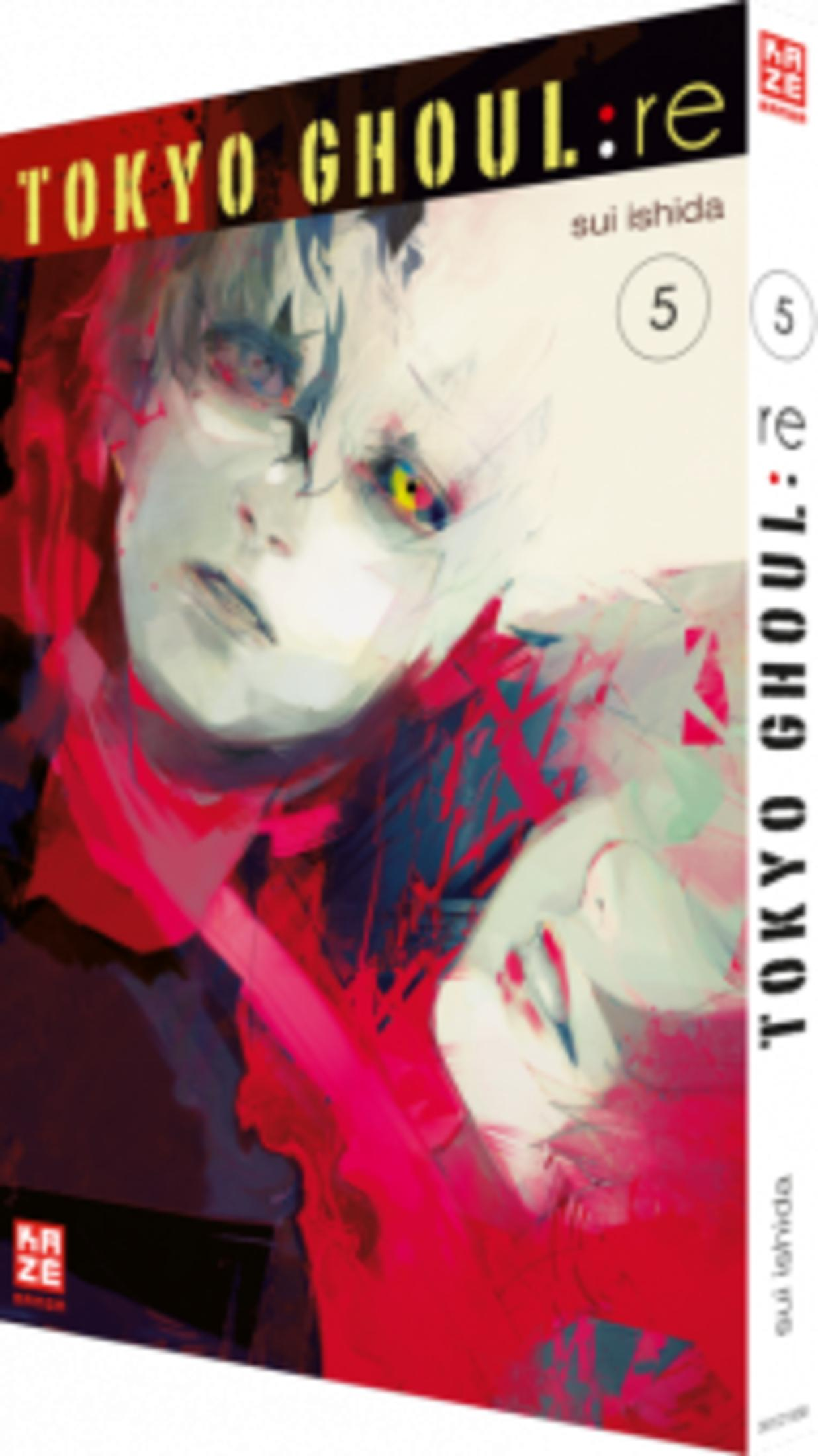 Couverture de Tokyo Ghoul:re volume 5, avec un personnage d'anime au premier plan.
