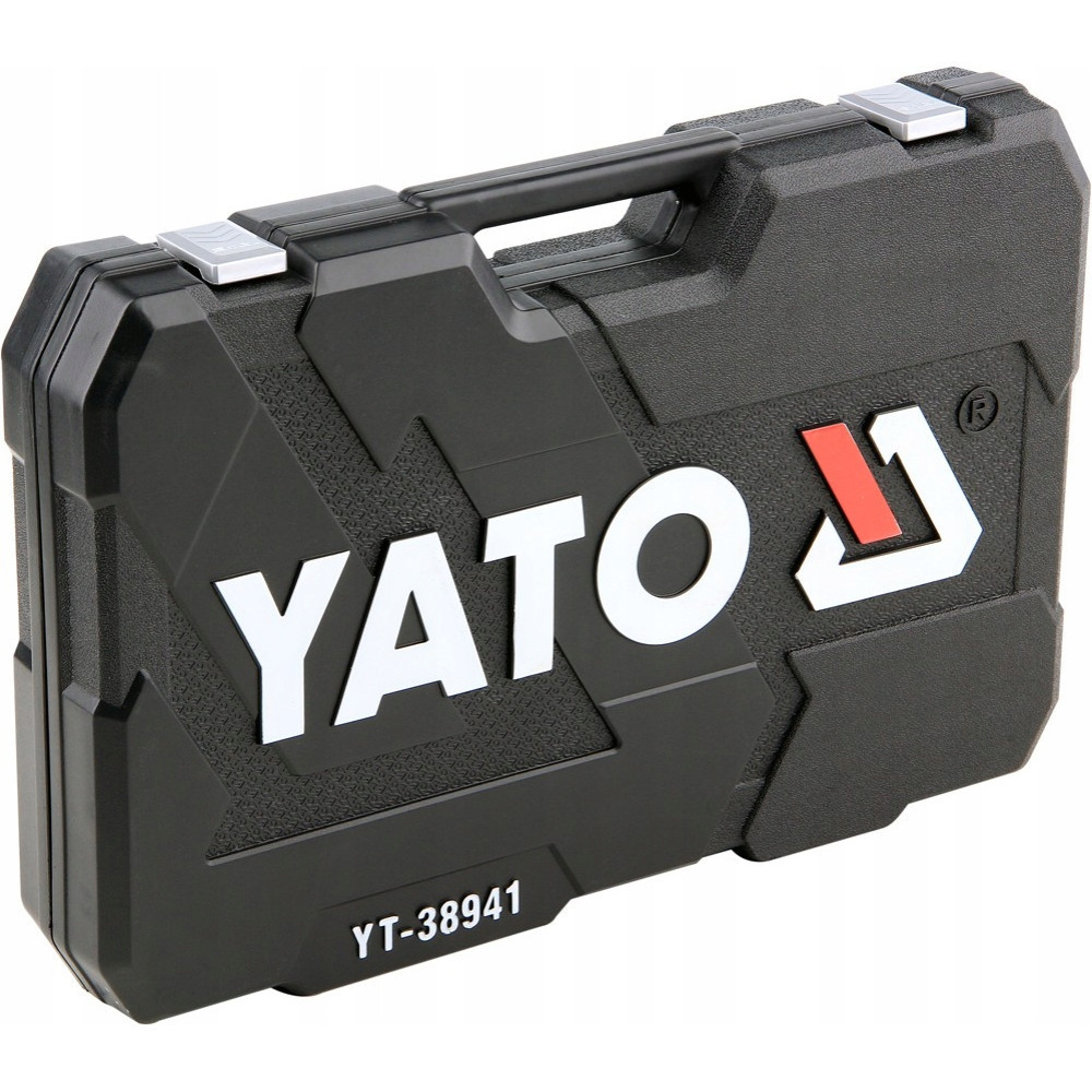 Valigetta porta attrezzi YATO nera con scritte bianche e accento rosso. YT-38941 visibile.