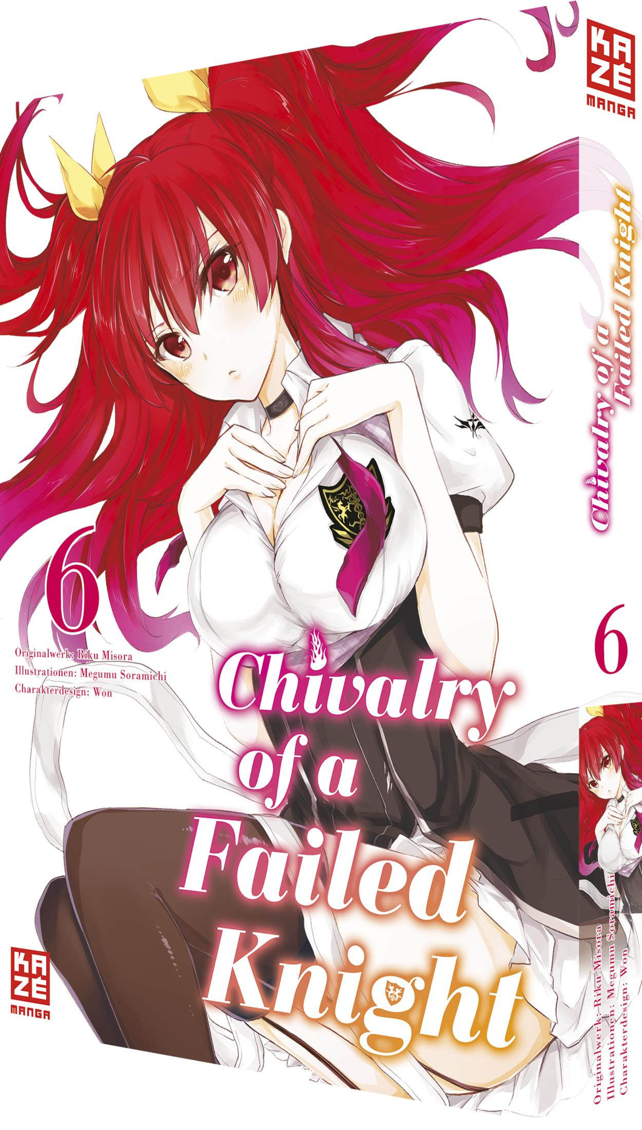 Couverture d'anime: Fille aux longs cheveux rouges et nœuds jaunes, portant un uniforme.