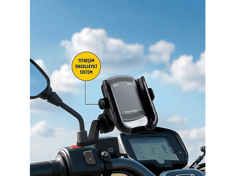 ITHINK Titreşim Engelleyici Motosiklet CH-110 Telefon Tutucu