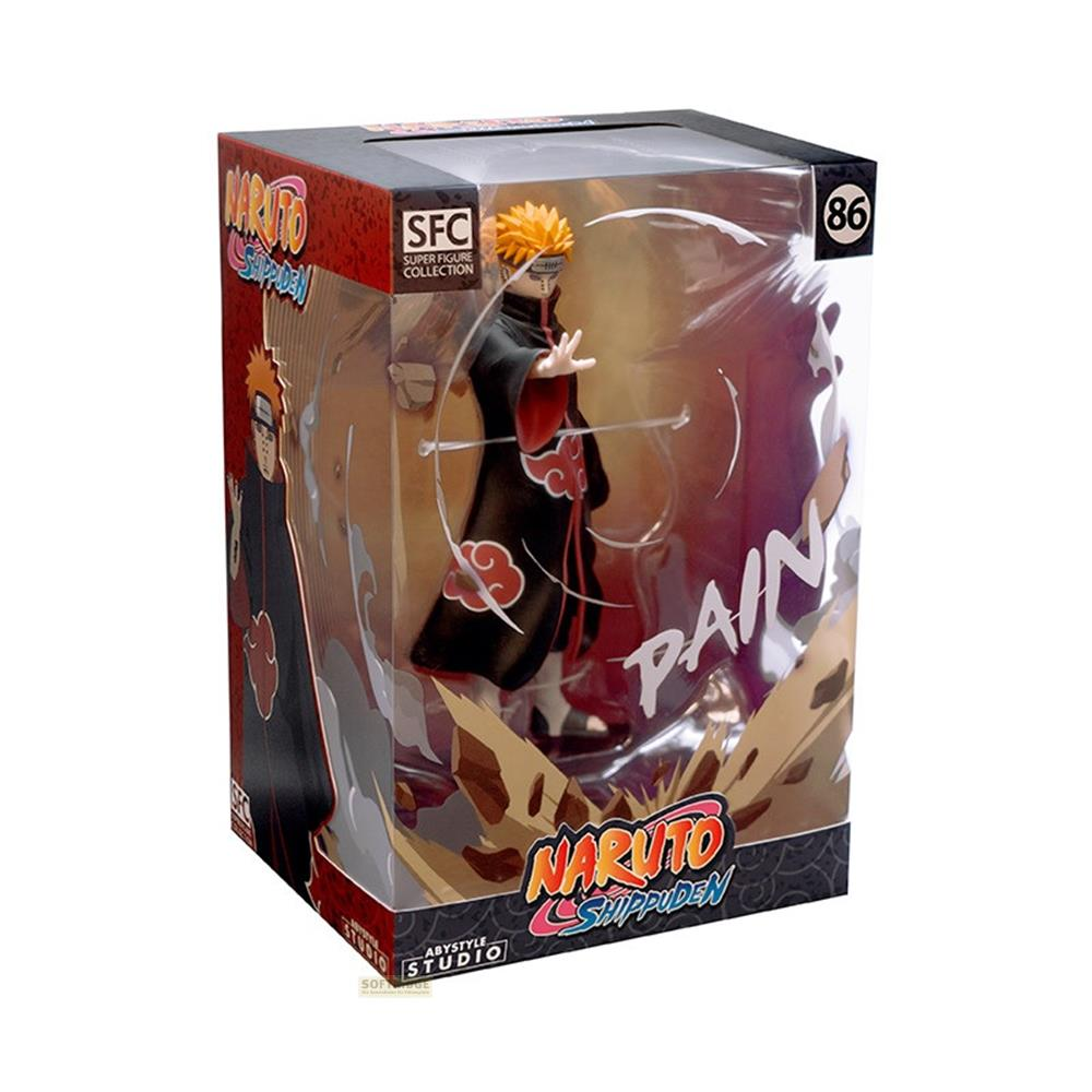 Eine Naruto Shippuden "Pain" Figur in einer Sammlerbox mit detailliertem Design.