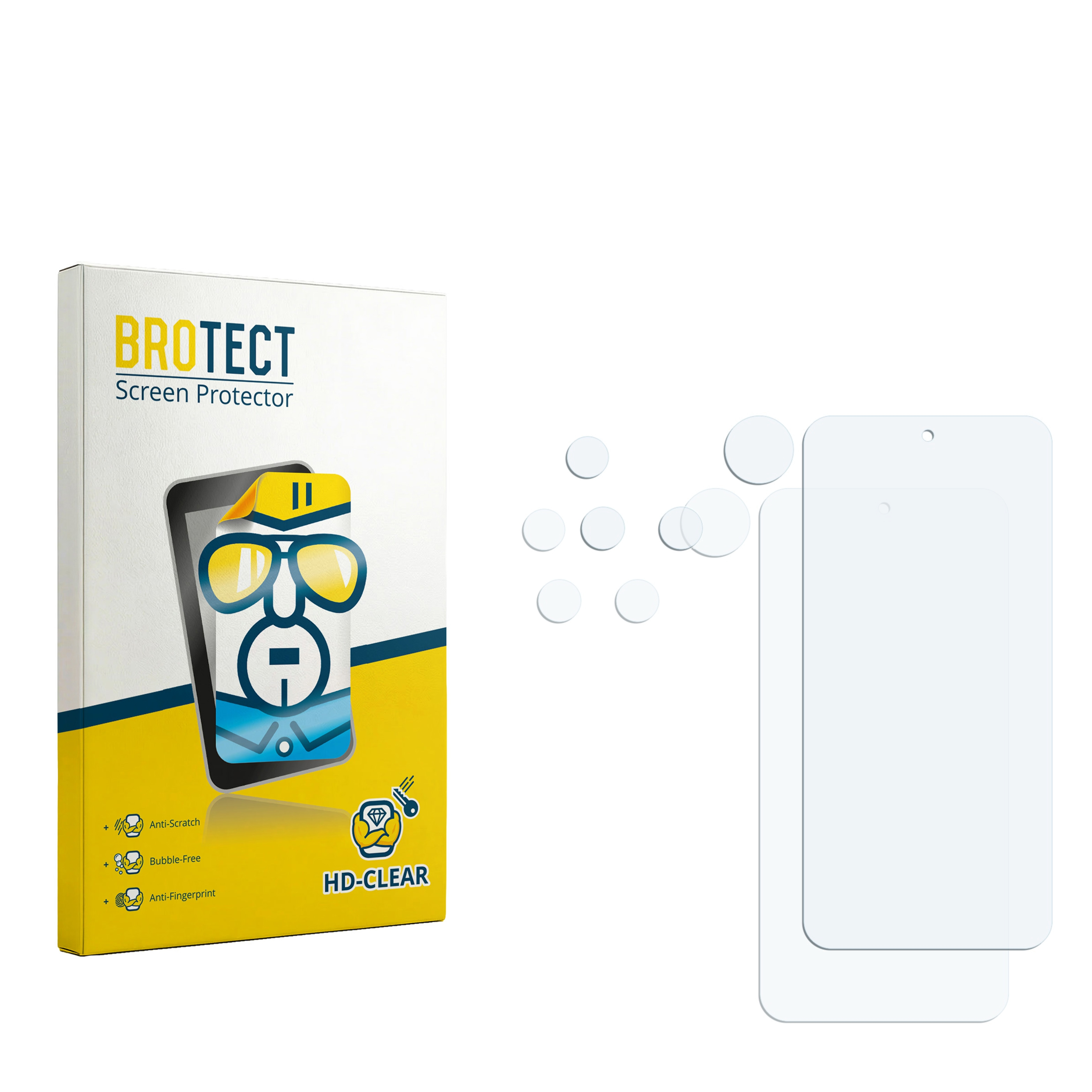 BROTECT Displayschutzfolie mit zwei Schutzschichten und Blasenfrei-Technologie.