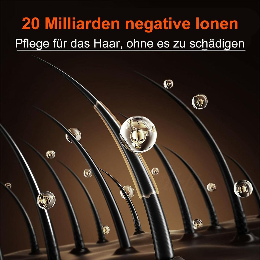 Haare mit negativen Ionen und Nährstoffkapseln