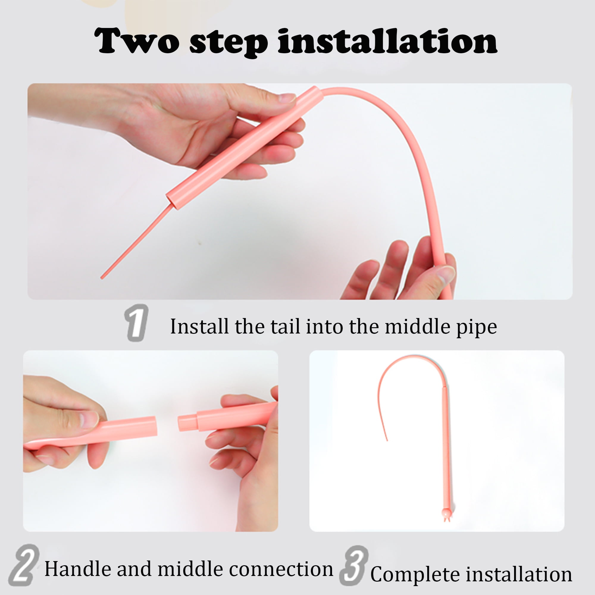 Schritt-für-Schritt-Anleitung zur Installation eines rosa Werkzeugs.