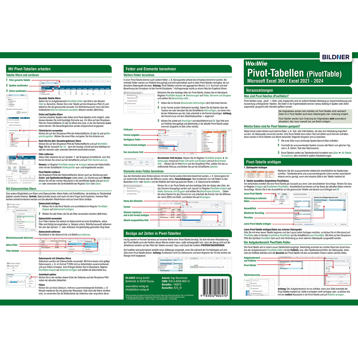 Anleitung für Pivot-Tabellen in Excel, mit Fokus auf Filtern, Sortieren und Berechnungen.
