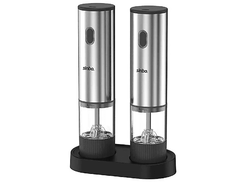 SINBO SHB-7521 Otomatik Standlı Type-C Şarjlı Ayarlanabilir Tuz ve Karabiber Öğütücü Inox