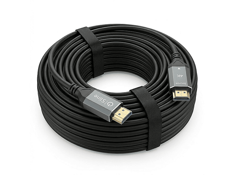 SLINE 30 m 4K 60Hz Fiber Optik HDMI Kablo Antrasit