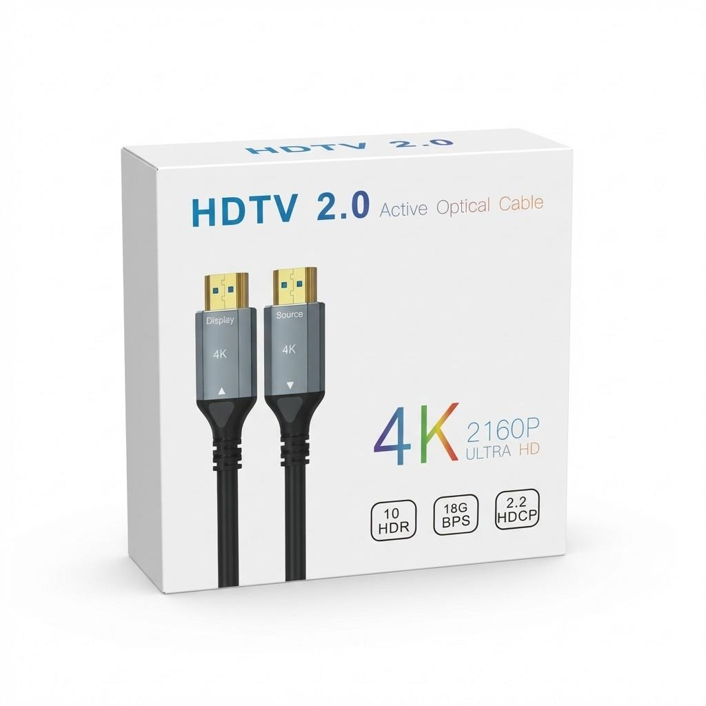 HDTV 2.0 Aktif Optik Kablo 4K, 18Gbps, HDR, HDCP 2.2.