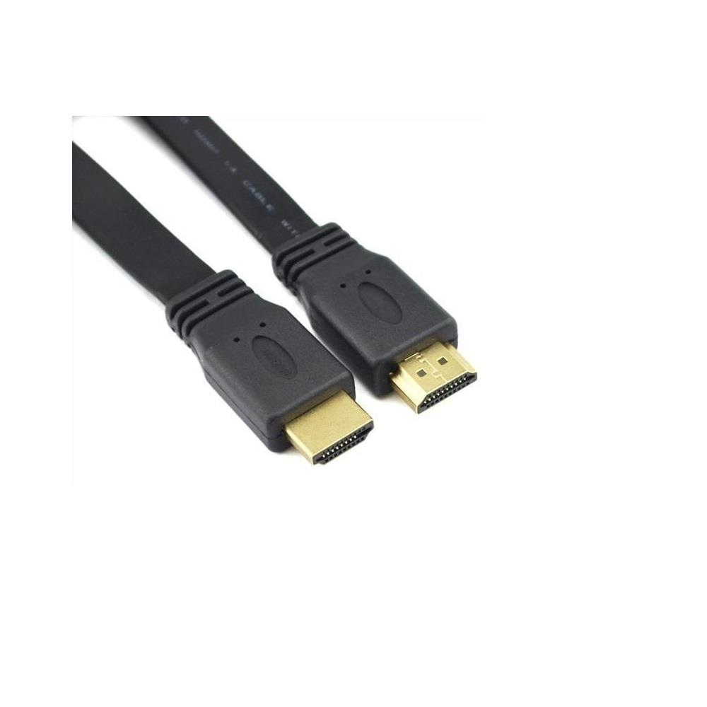 Siyah konektörlü ve altın pinli iki HDMI kablosu.