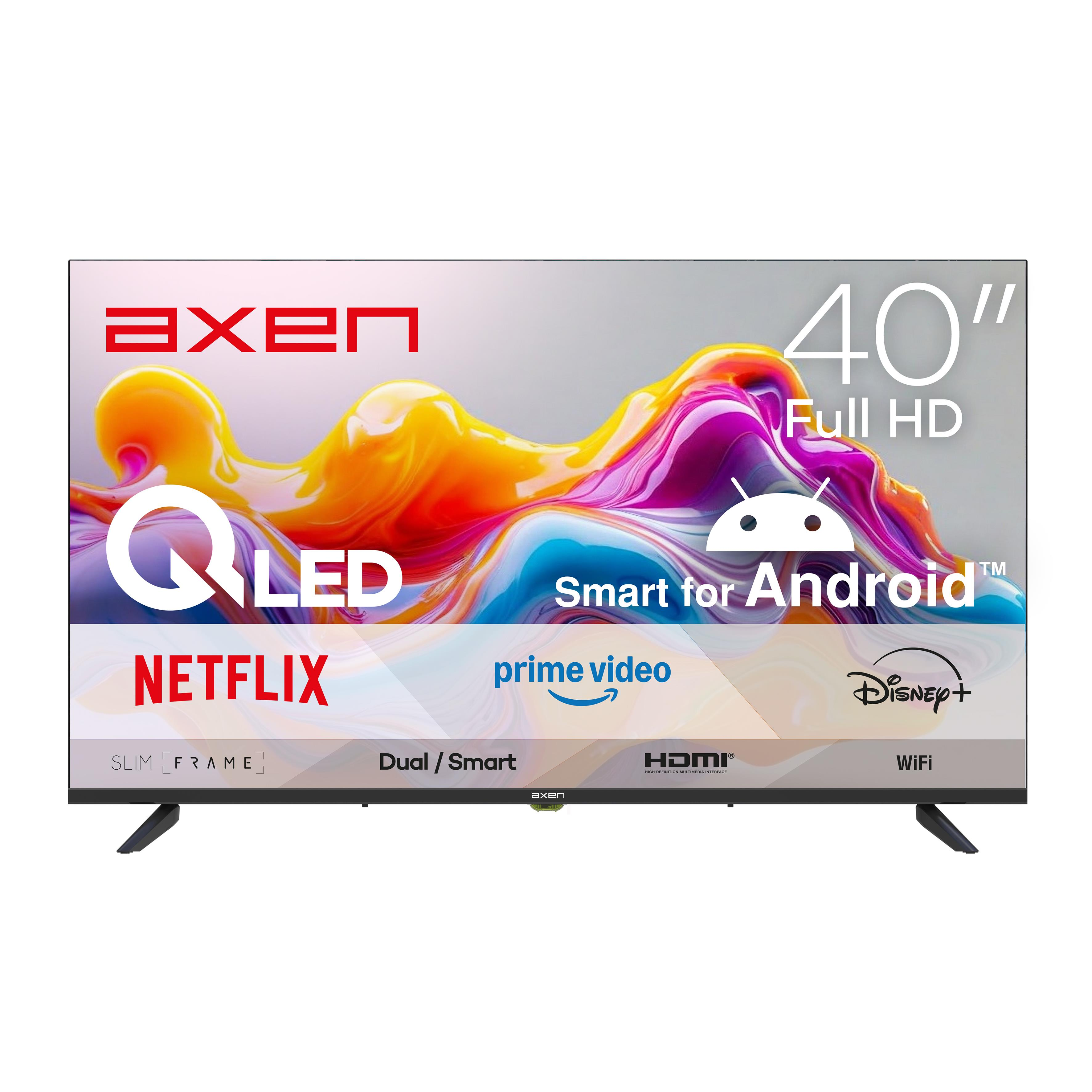AXEN AX40QLEDM-A14S Android Smart Dahili Uydu Alıcılı WiFi 40 inç 100 cm Dahili Uydu Alıcılı Full-HD SMART TV LED TV