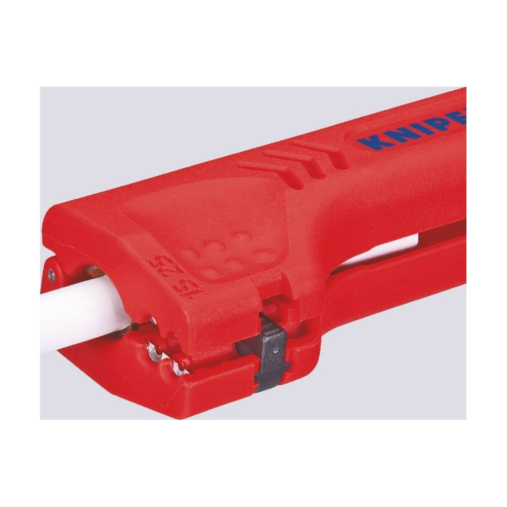 Spelafili rosso con cavo bianco, marchio KNIPEX impresso.