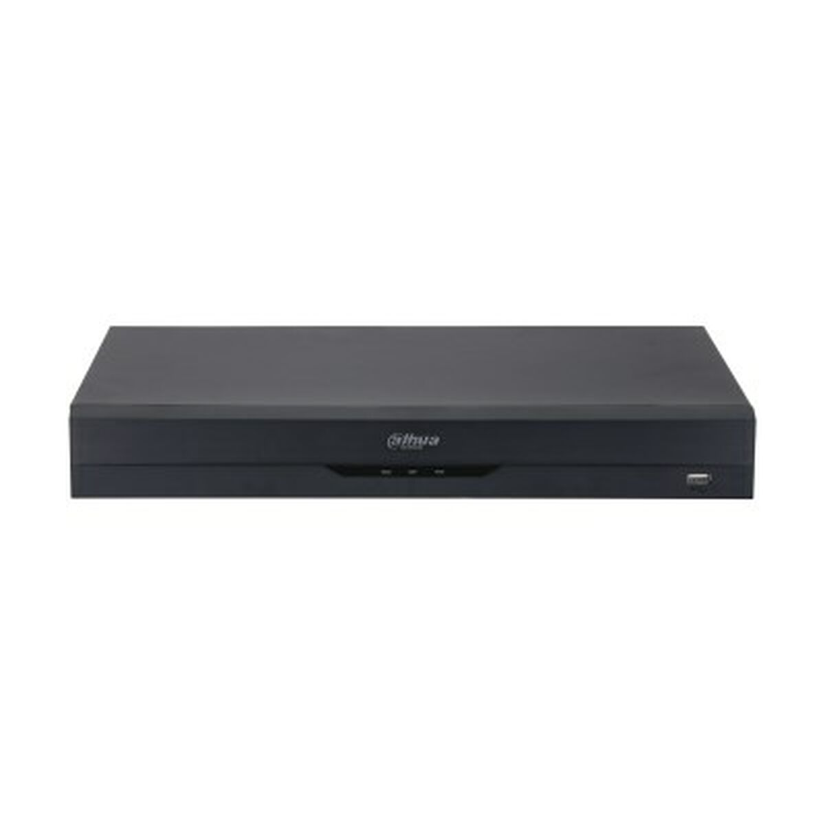 Dahua DVR, siyah kasa, ön portlara sahip.