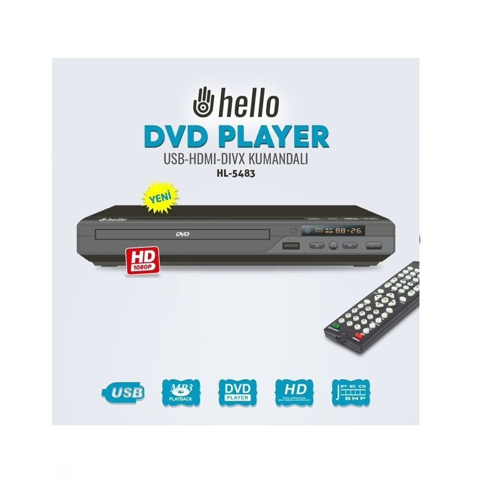 HELLO HL-5483 USB Girişli DVD Oynatıcı Fiyat & Özellik | MediaMarkt