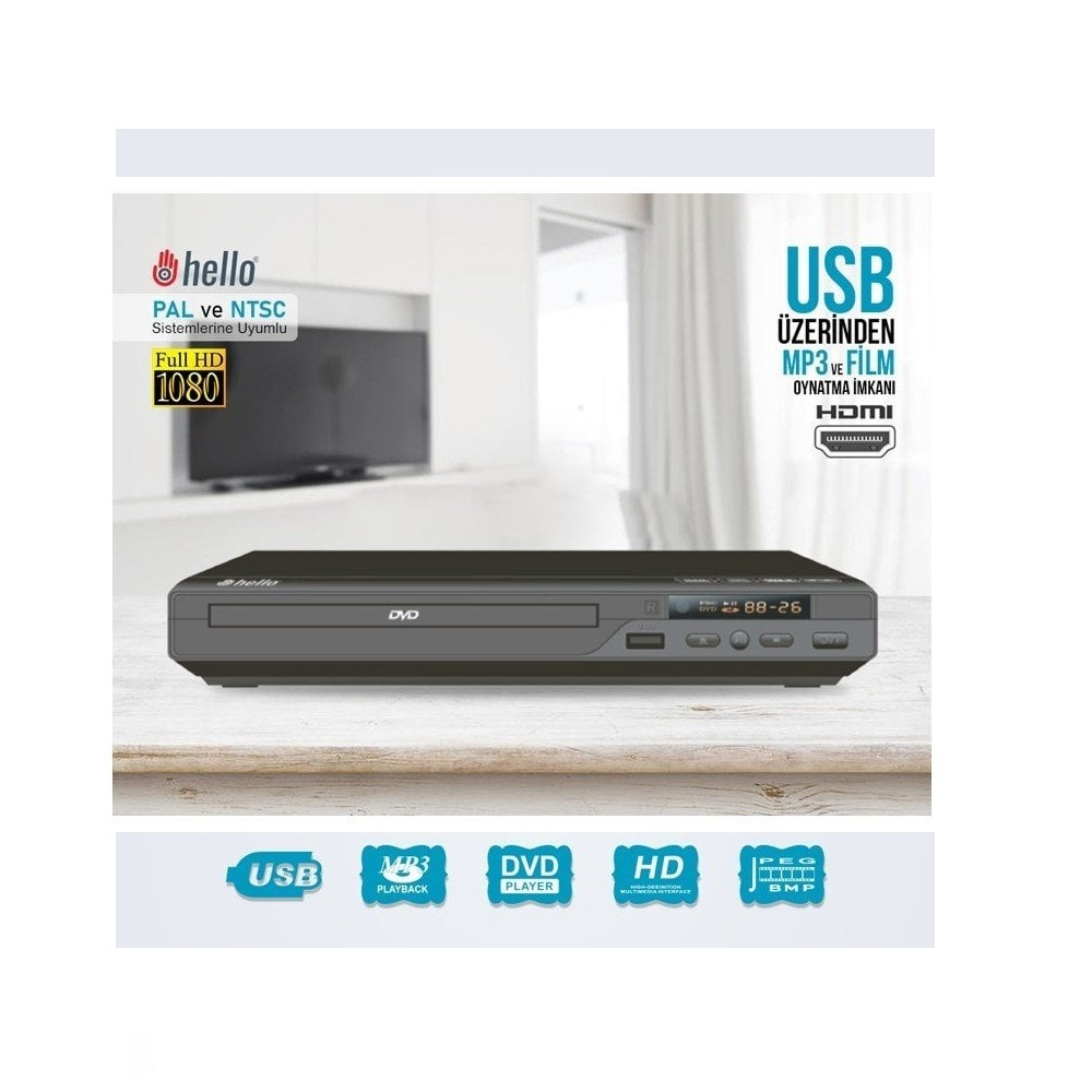 HELLO HL-5483 USB Girişli DVD Oynatıcı Fiyat & Özellik | MediaMarkt