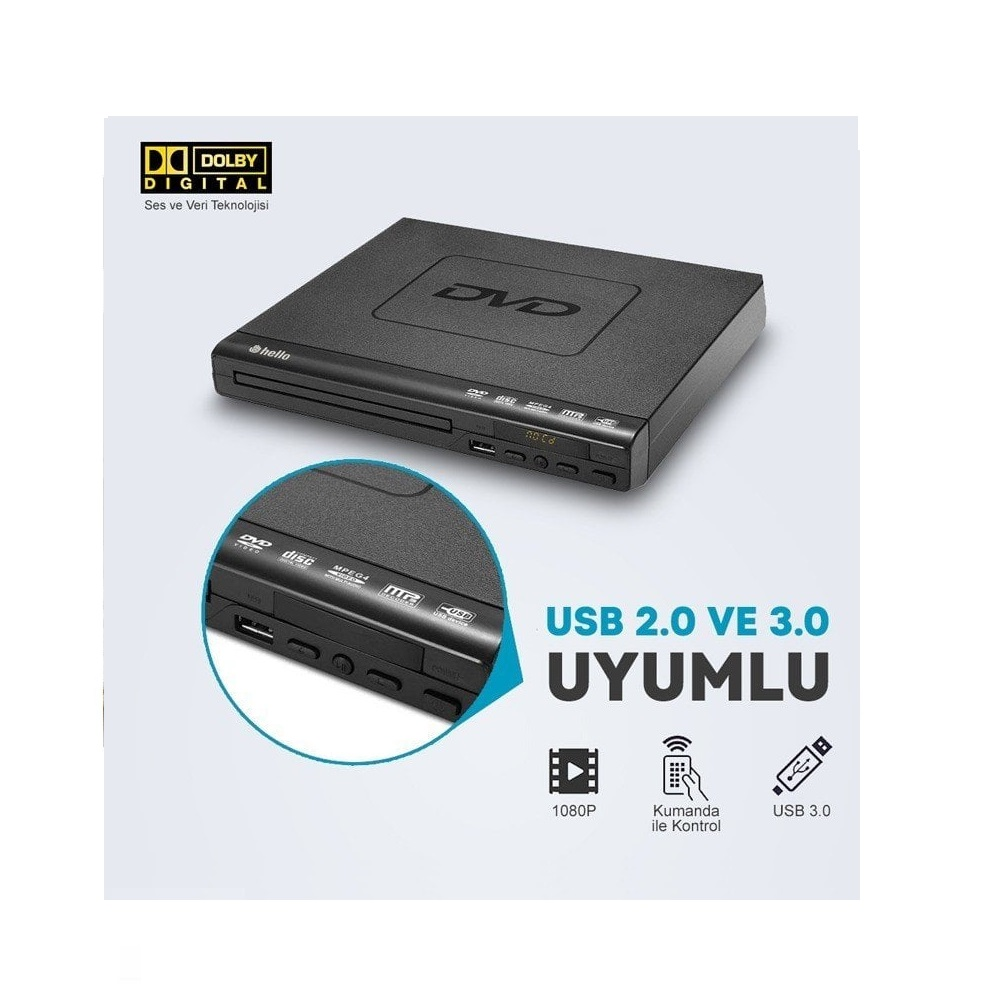 HELLO HL-5483 USB Girişli DVD Oynatıcı Fiyat & Özellik | MediaMarkt