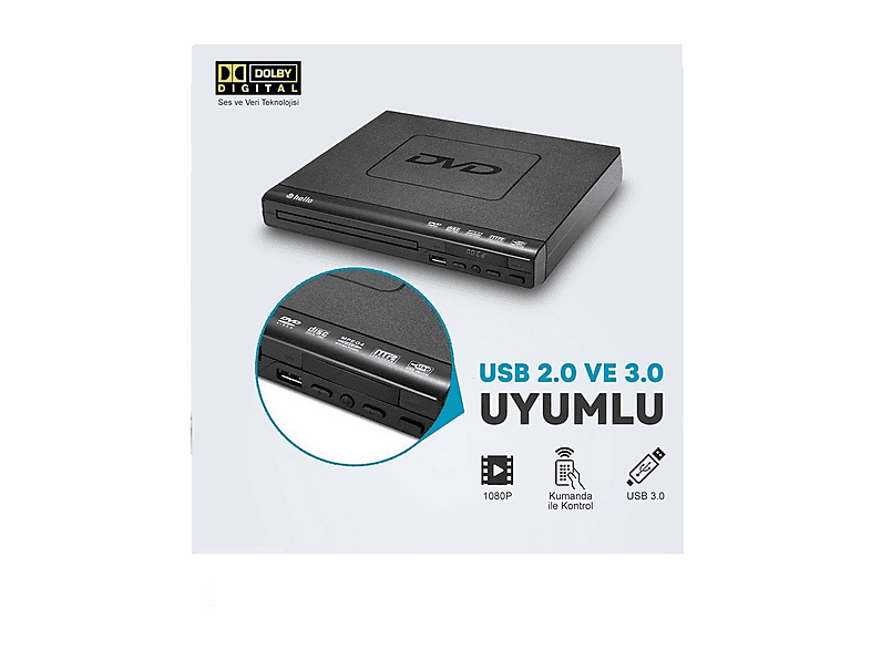 HELLO HL-5483 USB Girişli DVD Oynatıcı Fiyat & Özellik | MediaMarkt