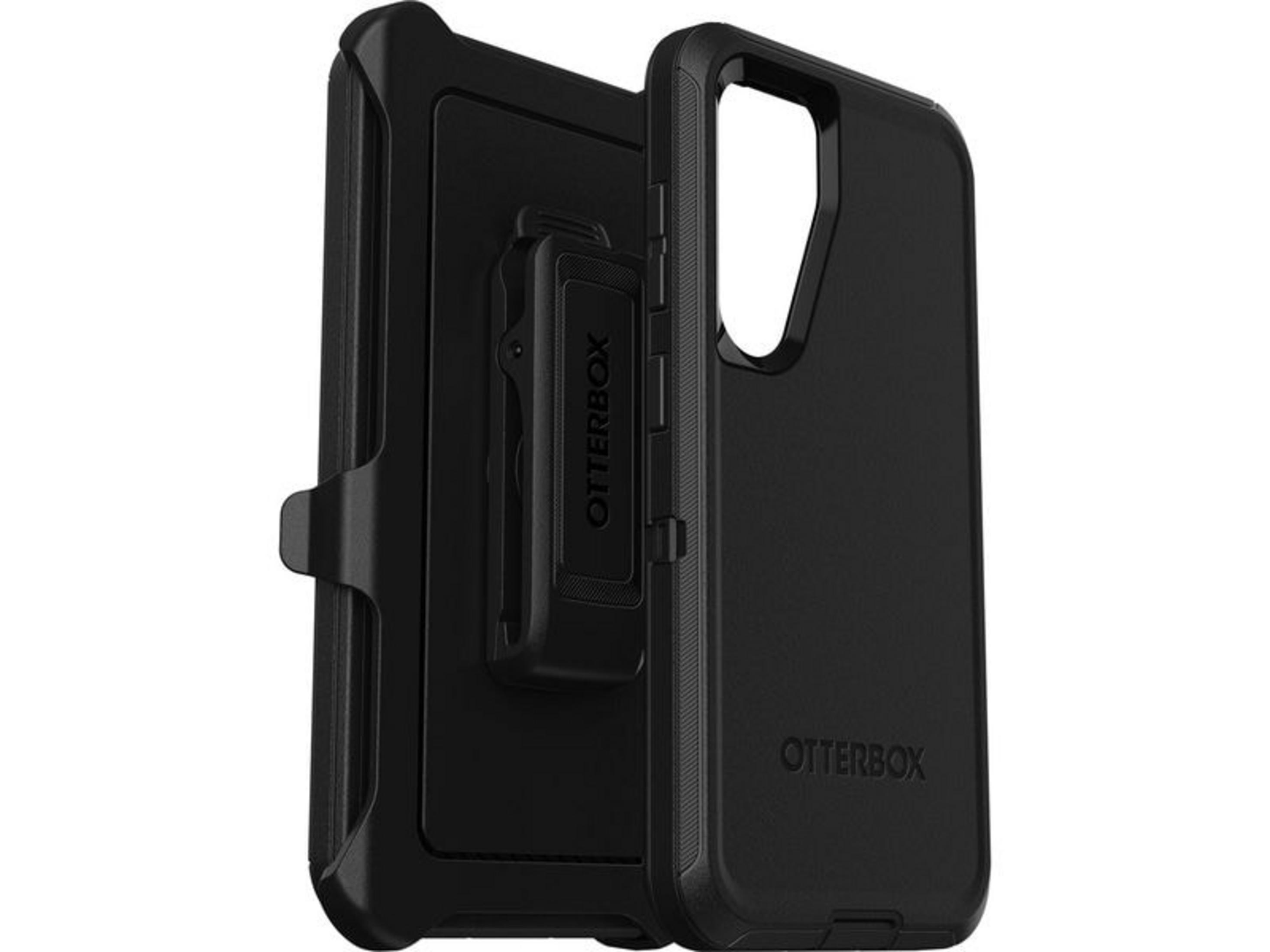Custodia nera Otterbox per telefono con clip da cintura.