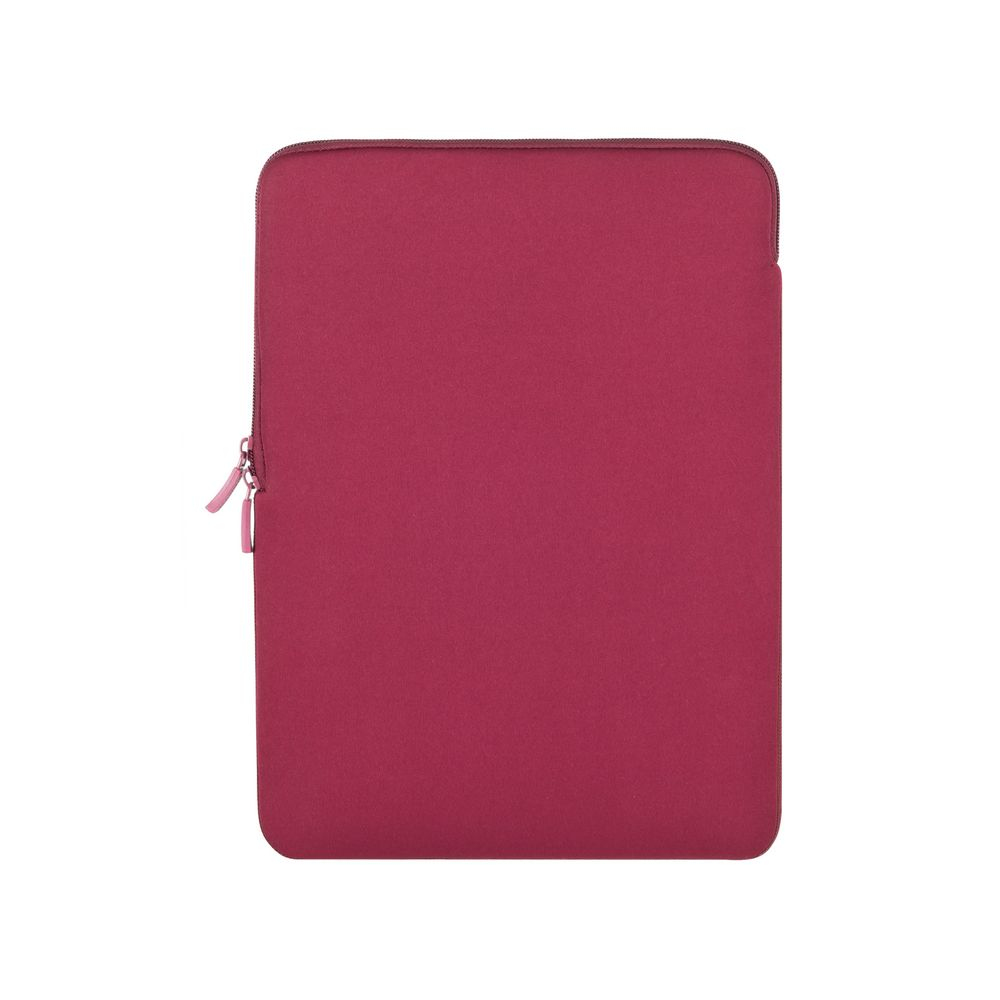 Custodia per laptop color vinaccia con cerniera, su sfondo bianco.
