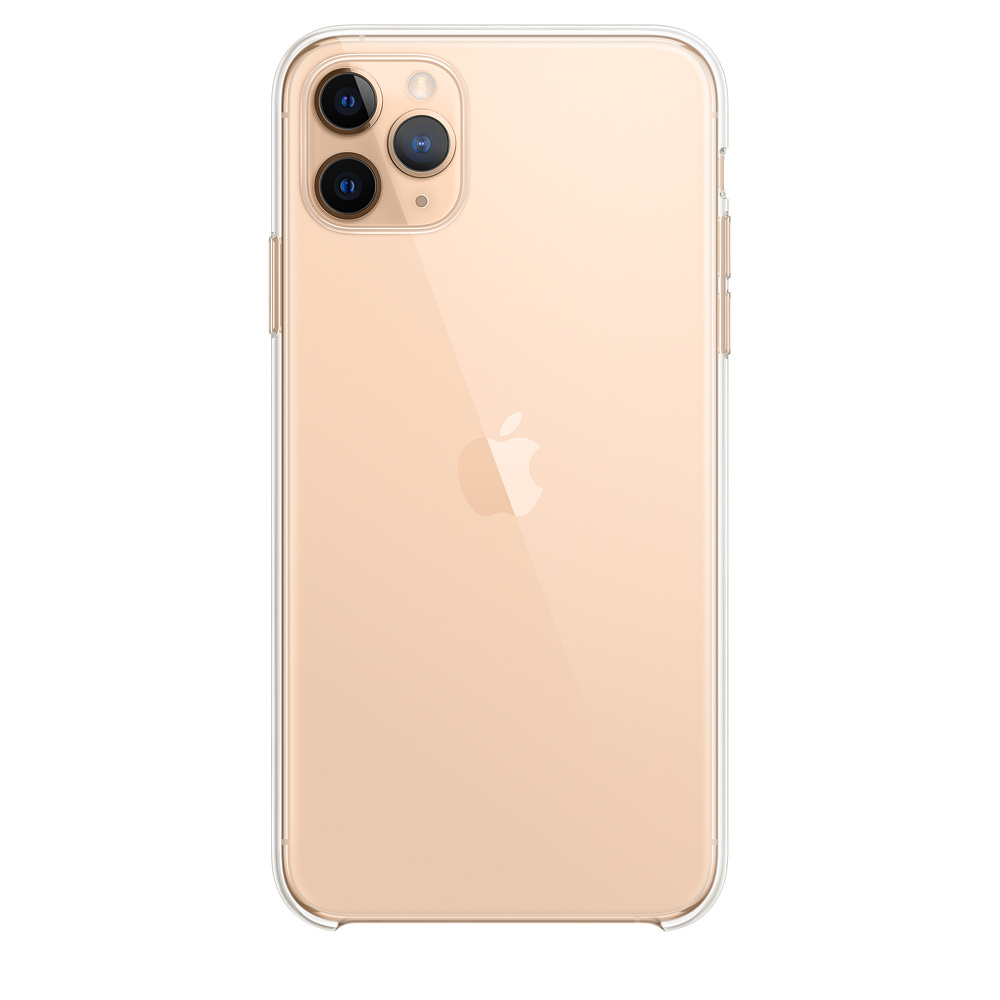 Goldenes iPhone mit drei Kameras und Apfel-Logo auf transparentem Hintergrund.