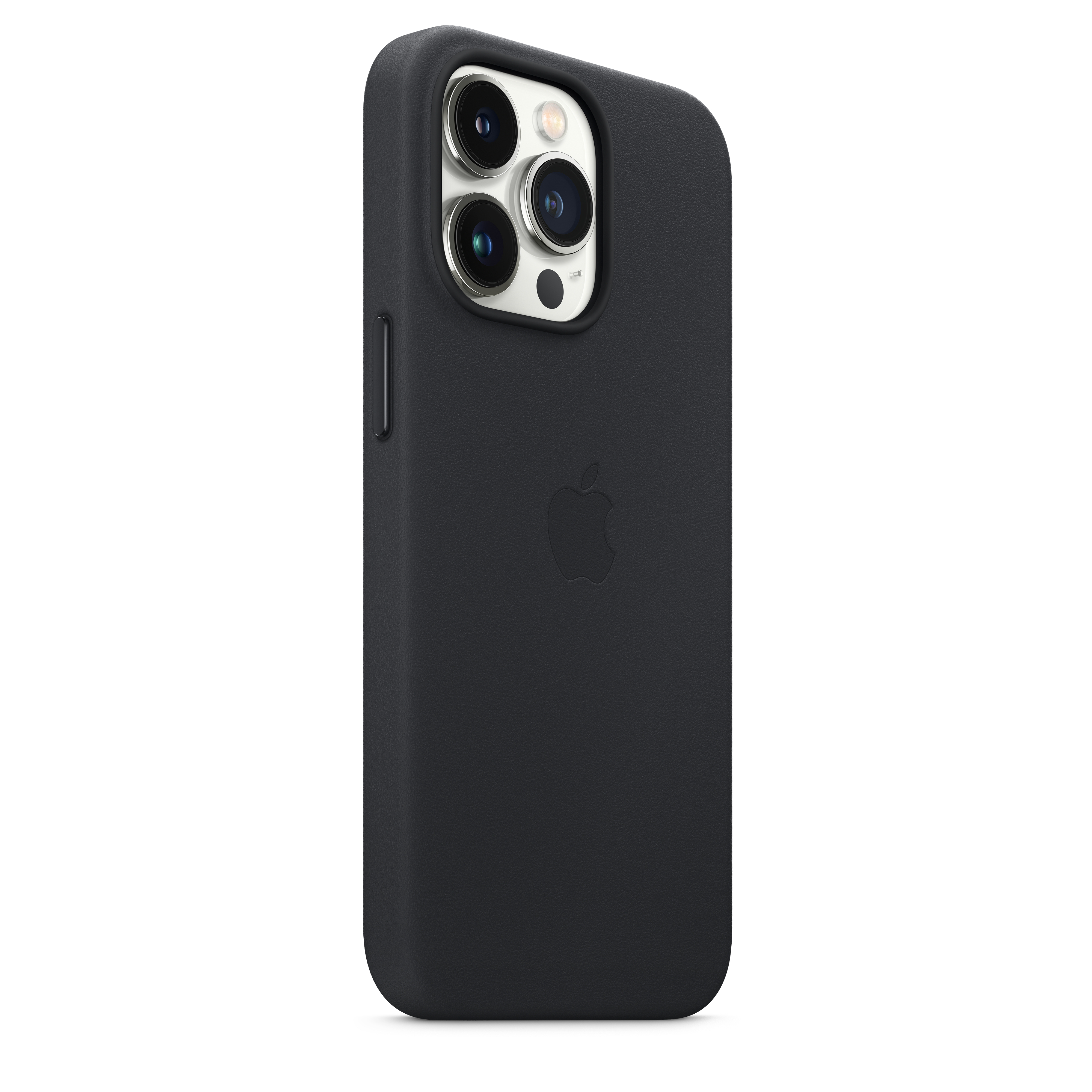 Schwarze iPhone-Hülle mit Apple-Logo und Kameralinsen.