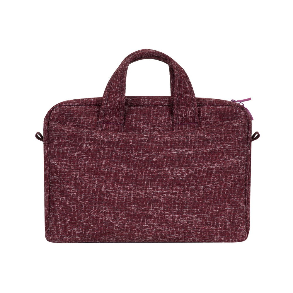 Una borsa per laptop color vinaccia con manici e chiusura a zip.