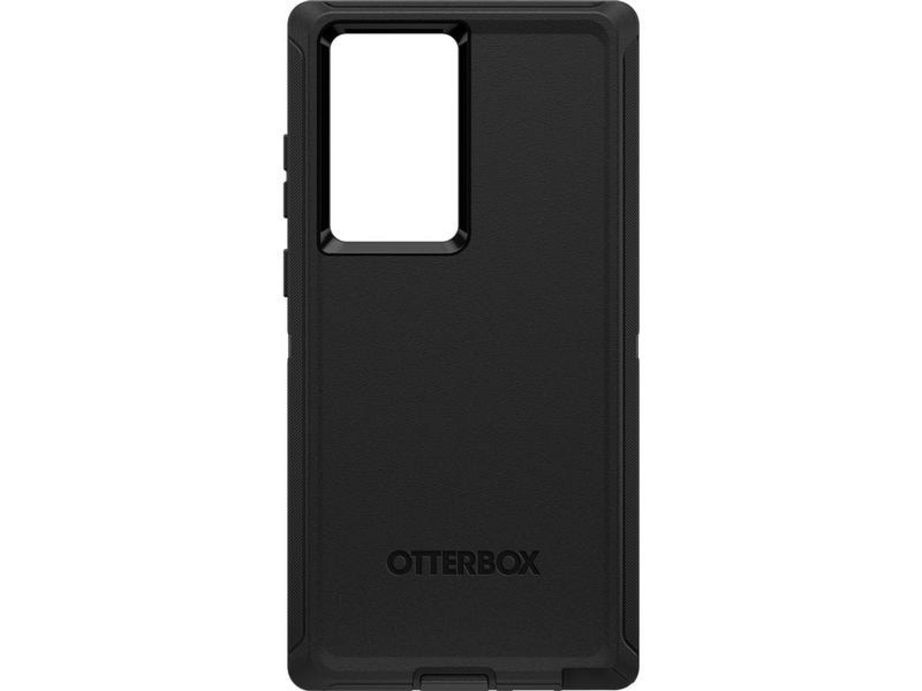 Schwarzes Otterbox-Handyhülle mit rechteckiger Aussparung oben für die Kamera.
