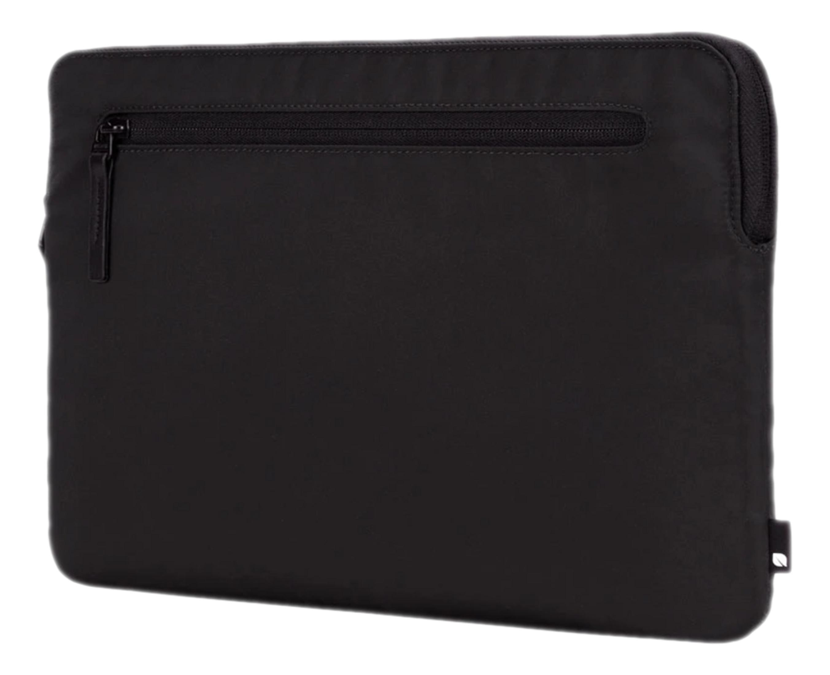 Custodia nera per laptop con tasca con cerniera.