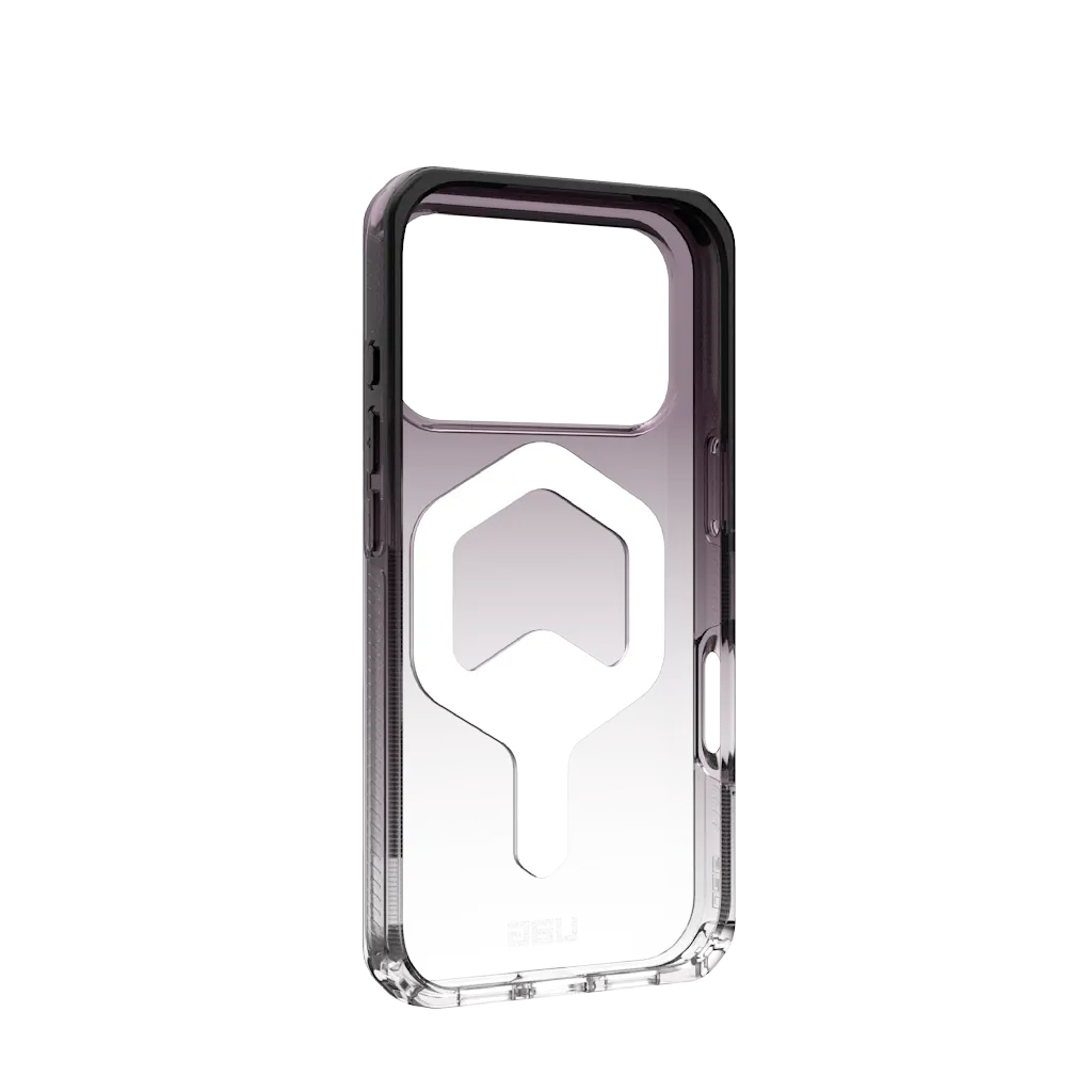 Ein transparenter Handyhülle mit dunklem Rand und einem sechseckigen Ausschnitt.