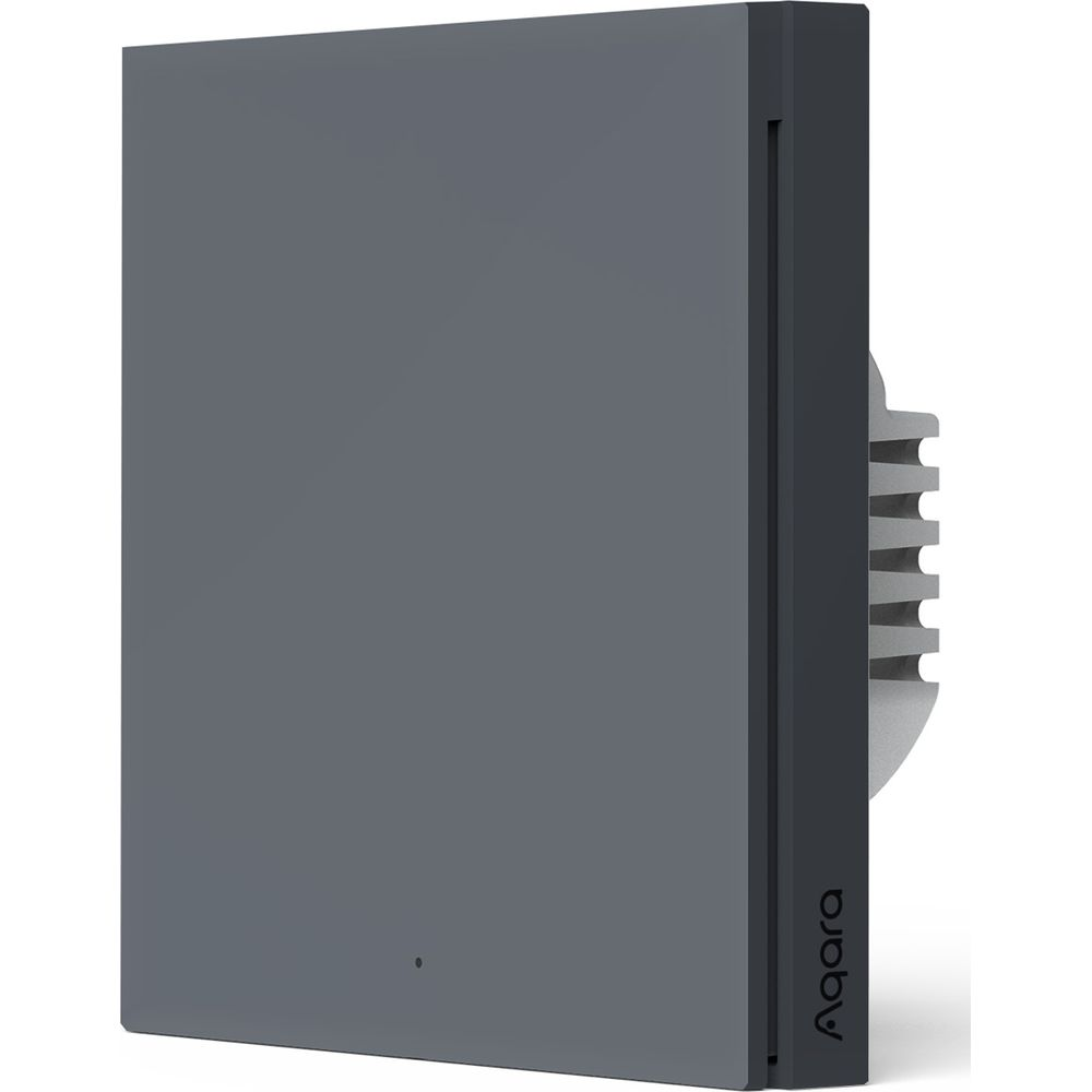 Dispositivo interruttore Aqara grigio con alette sul lato destro.