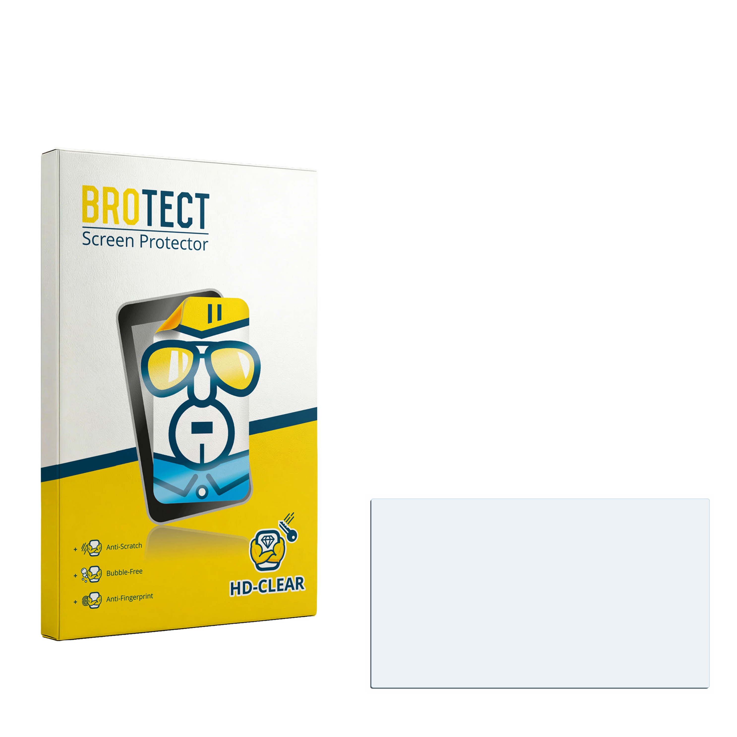 Verpackung für BROTECT Displayschutzfolie mit Handy-Grafik und Schutzfunktionen.