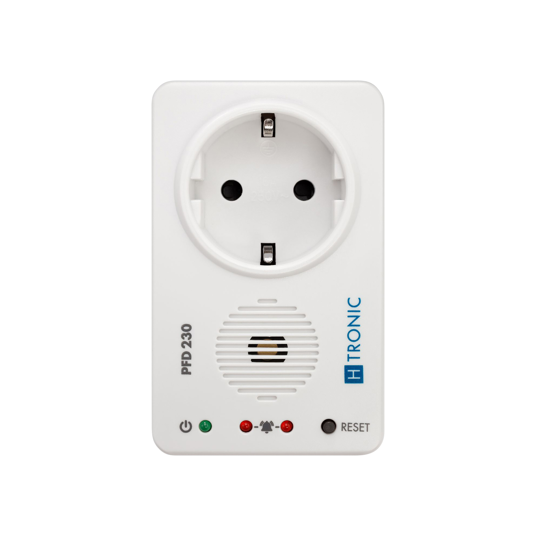 Ein weier Netzsteckeradapter mit einer Steckdose, USB-Ports und Anzeigen.