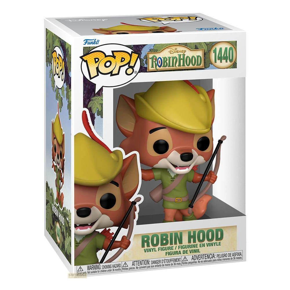 Funko Pop! Robin Hood Vinyl Figur im Karton mit Pfeil und Bogen.