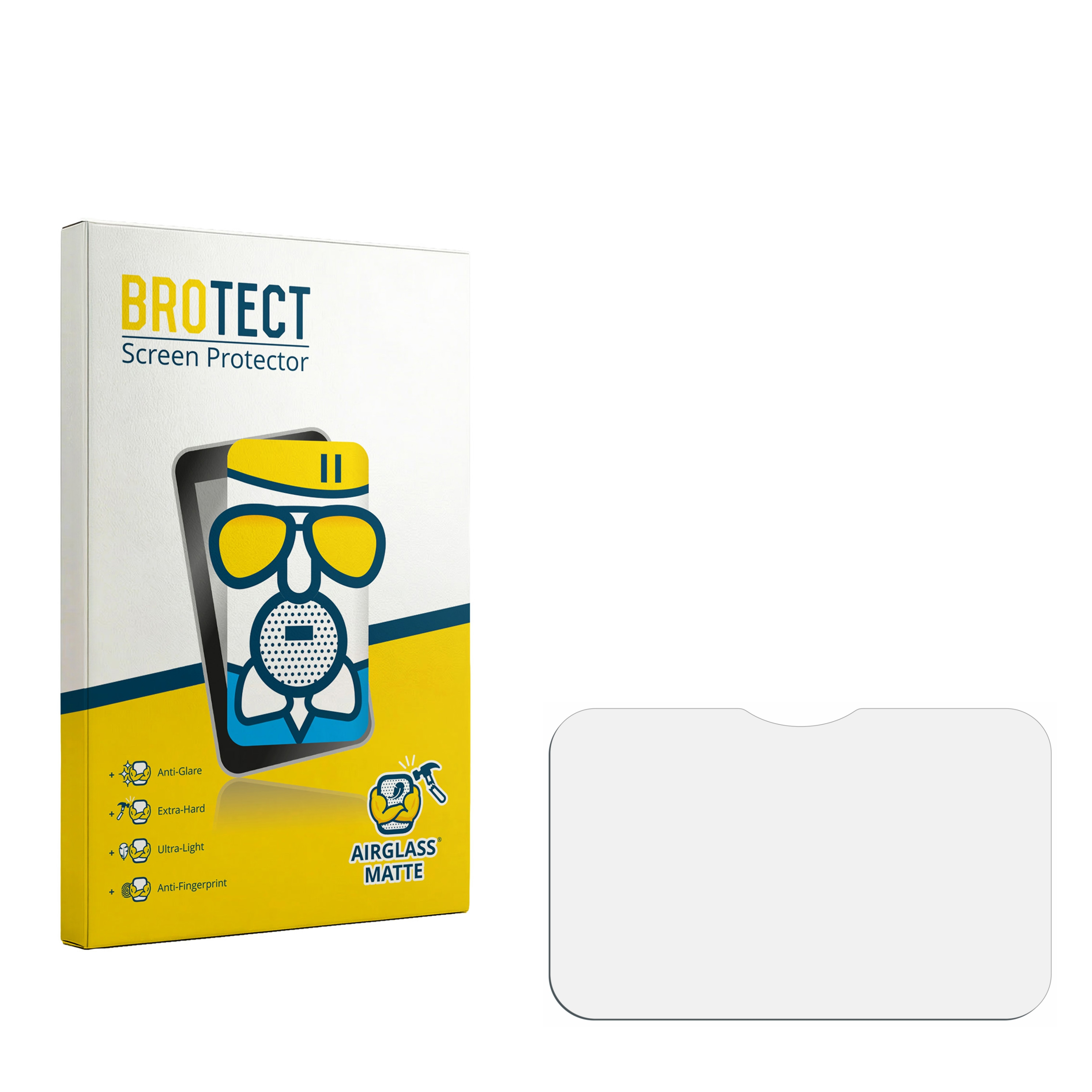 BROTECT Displayschutzfolien-Verpackung und eine matte Displayschutzfolie.