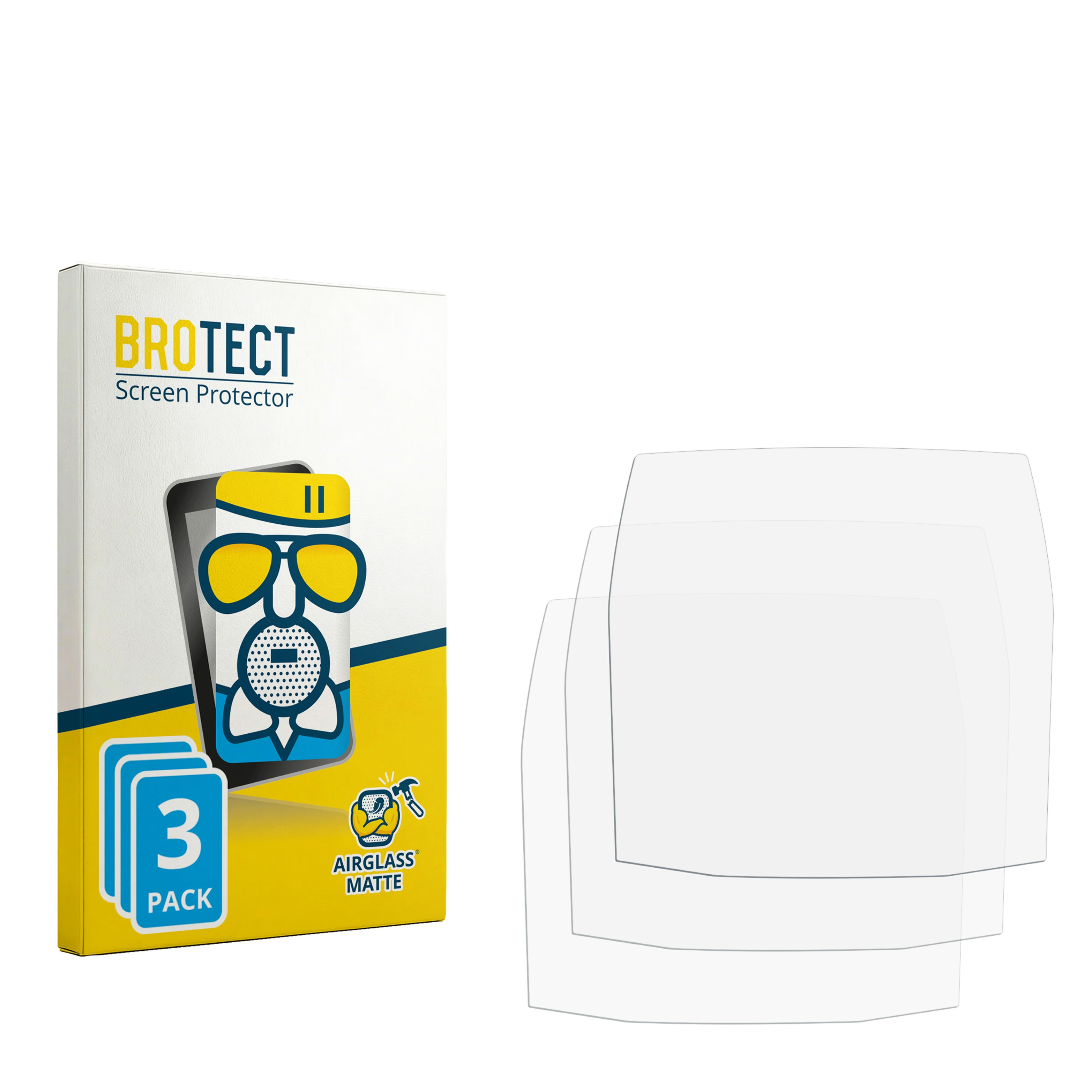 BROTECT Verpackung mit drei Displayschutzfolien aus Glas.