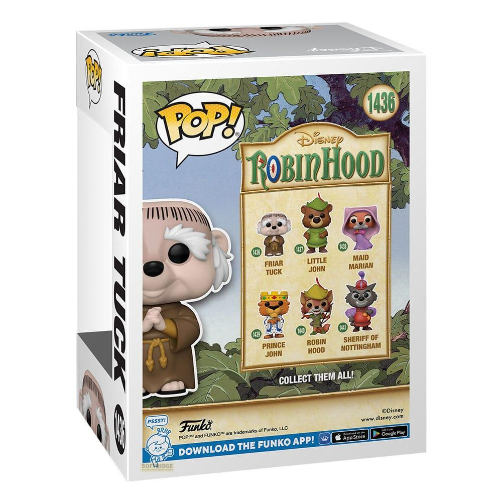 Scatola Funko Pop! Fra Tuck che mostra personaggi di Robin Hood.