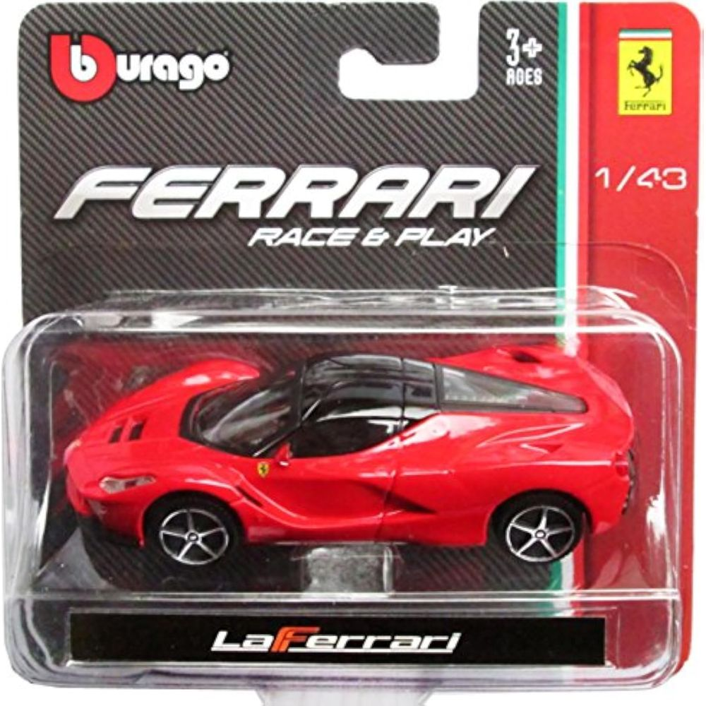 Modellino auto Burago LaFerrari rossa scala 1/43 in confezione.