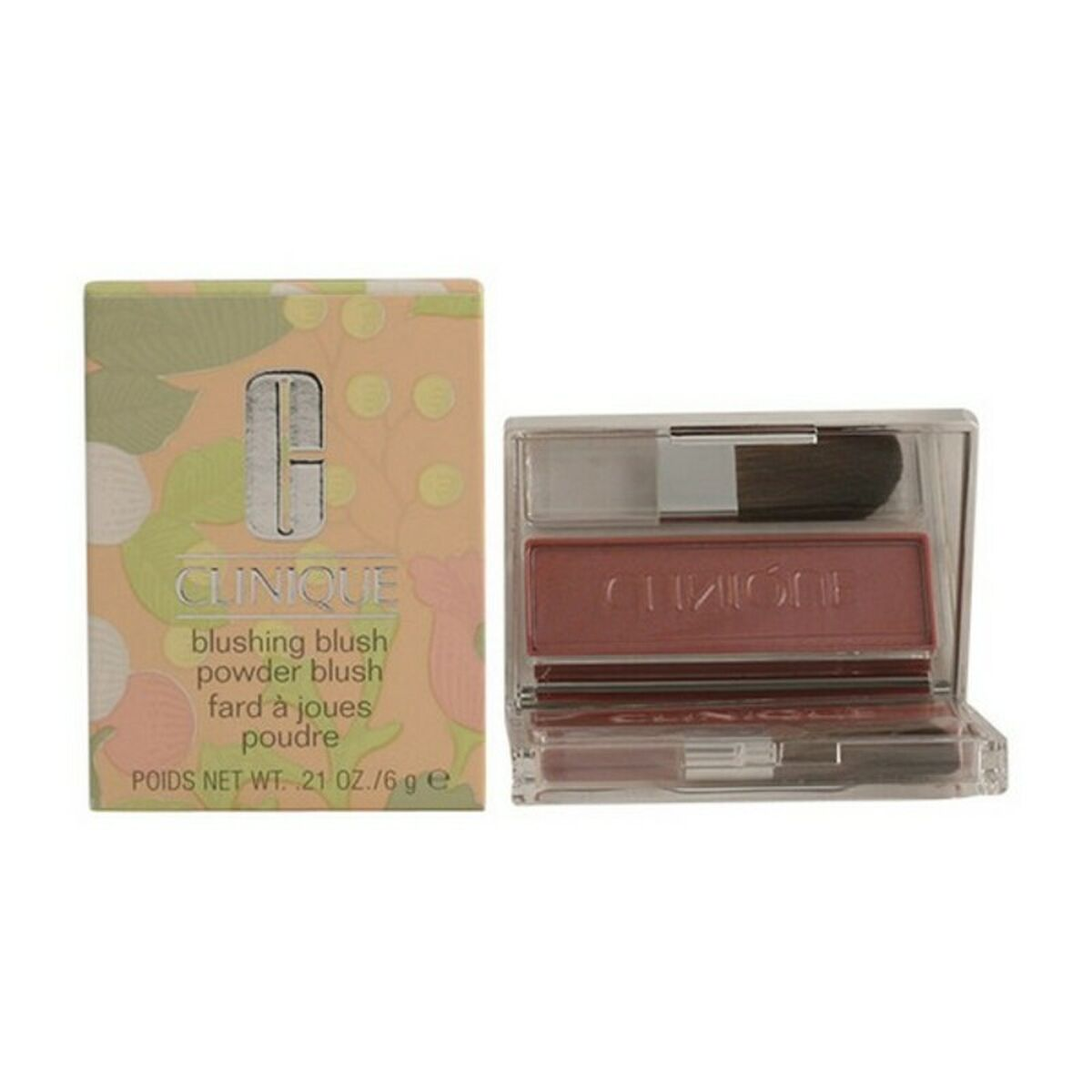 Clinique Rouge in Schachtel und geöffneter Verpackung mit Pinsel.