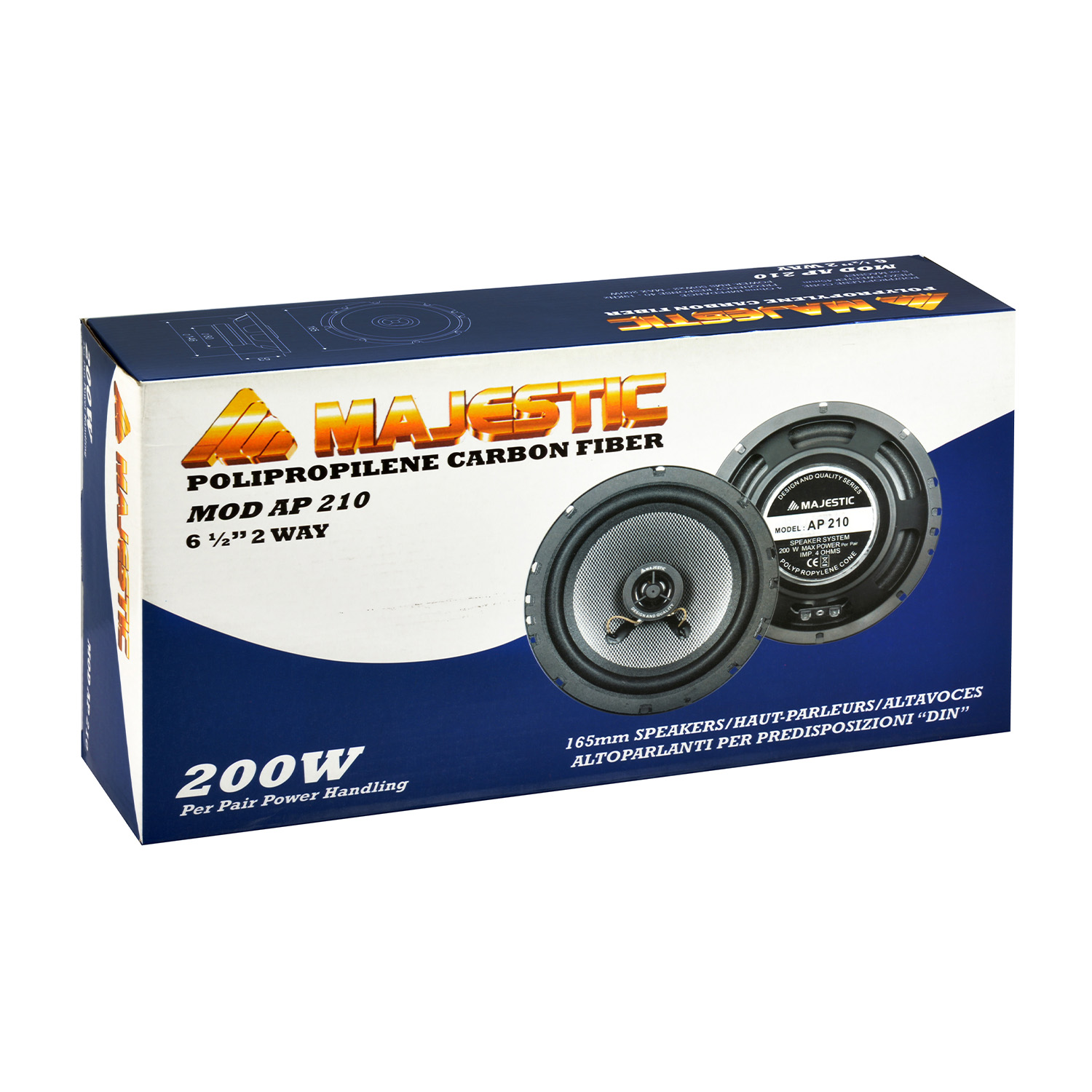 Scatola con due altoparlanti Majestic AP 210, 165mm, 200W.