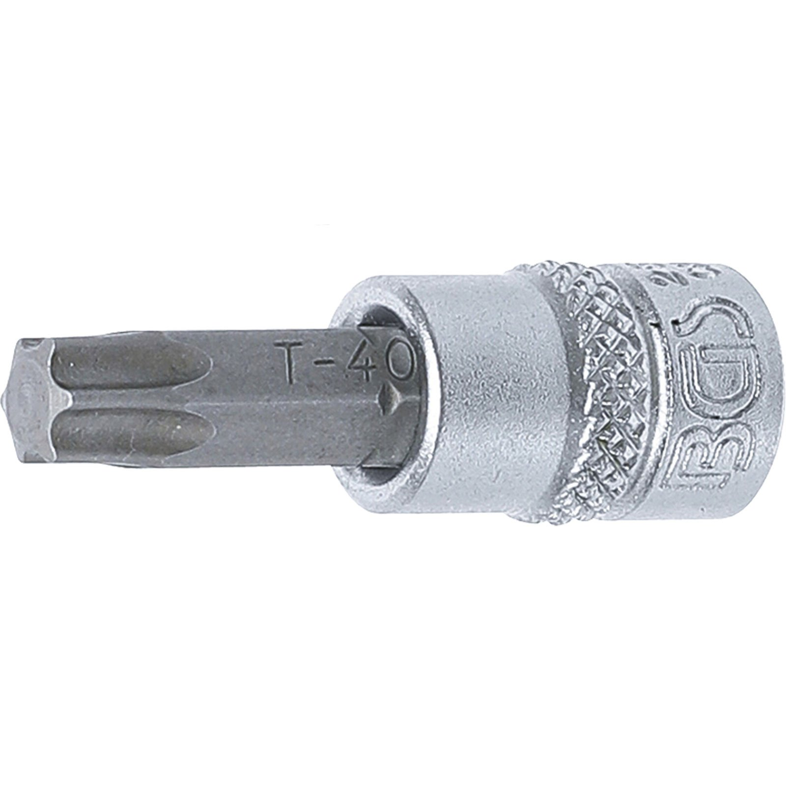 Ein silberner Torx-Bit-Steckschlüssel mit der Markierung T-40.