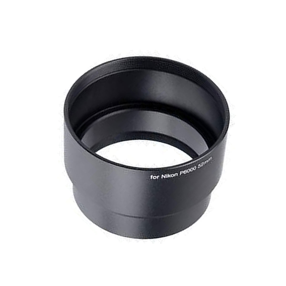 Schwarze Gegenlichtblende für Nikon P6000, 52mm Gewinde.