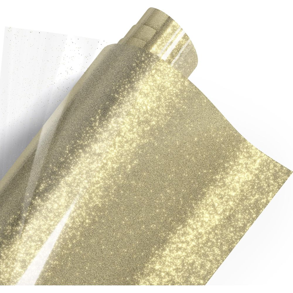 Gold glitzerndes Material, aufgerollt, mit transparentem Hintergrund.