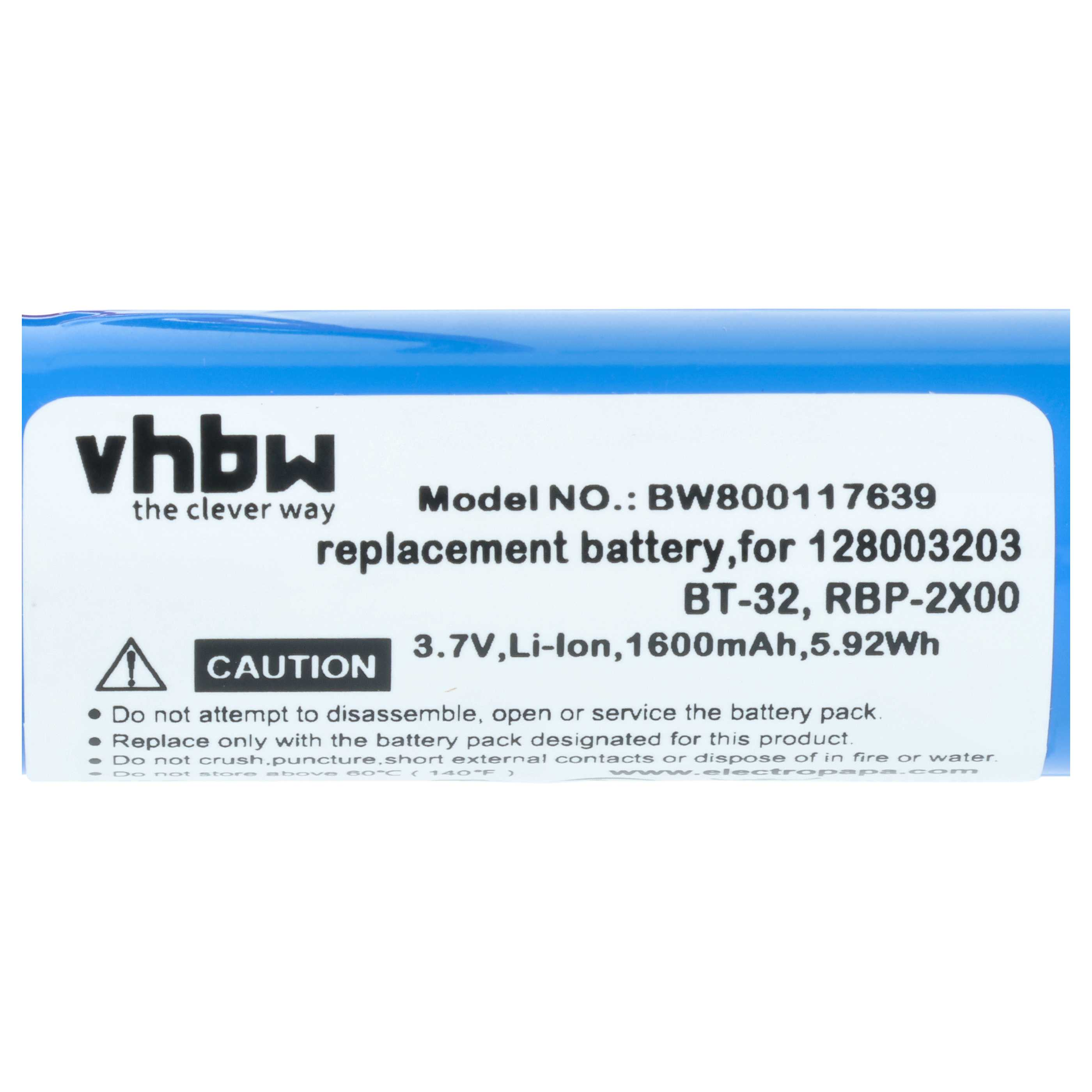 vhbw Ersatzakku, 3,7V, Li-Ion, 1600mAh, 5,92Wh, Modell BW800117639.