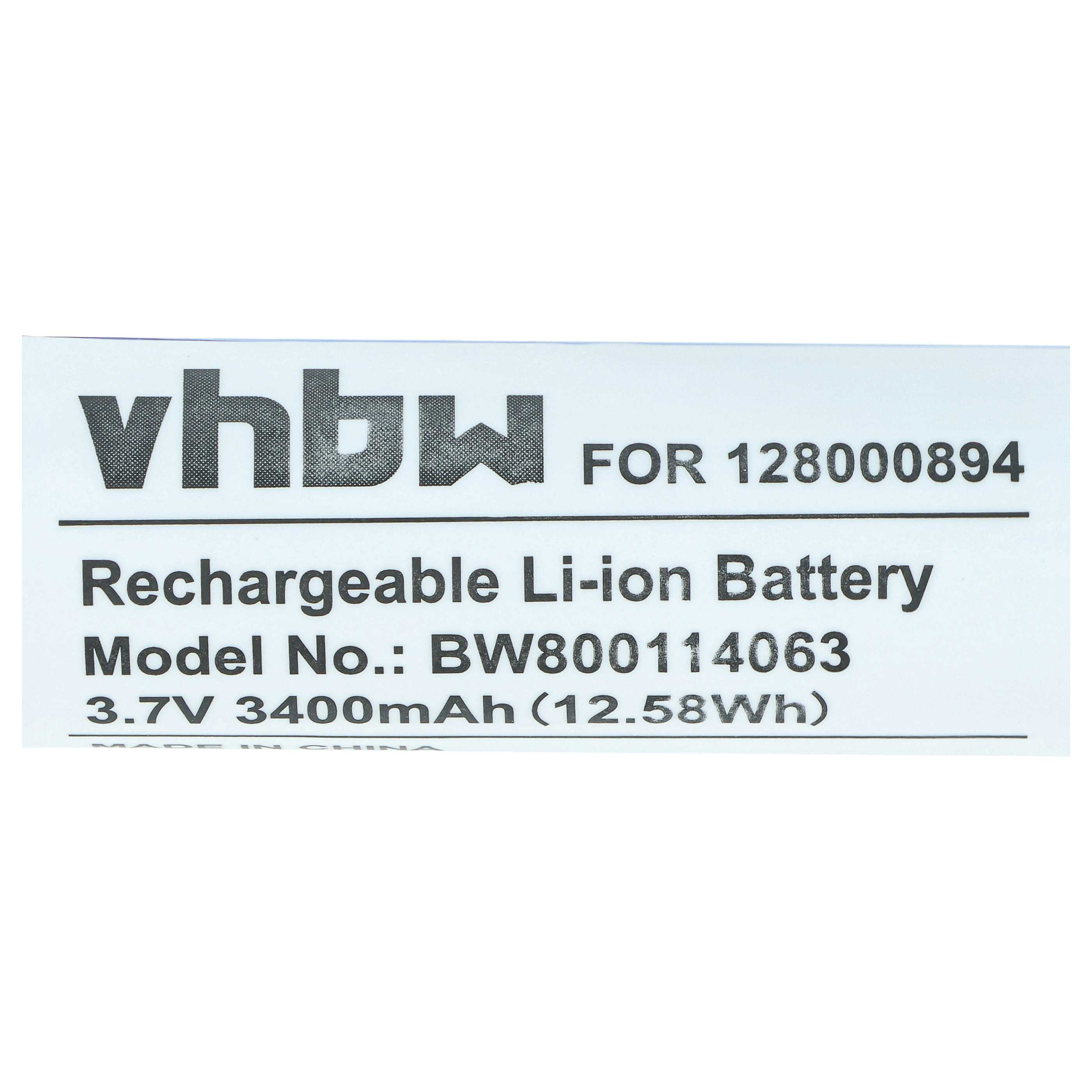 vhbw Akku: 3,7V 3400mAh, Modell BW800114063, für 128000894.