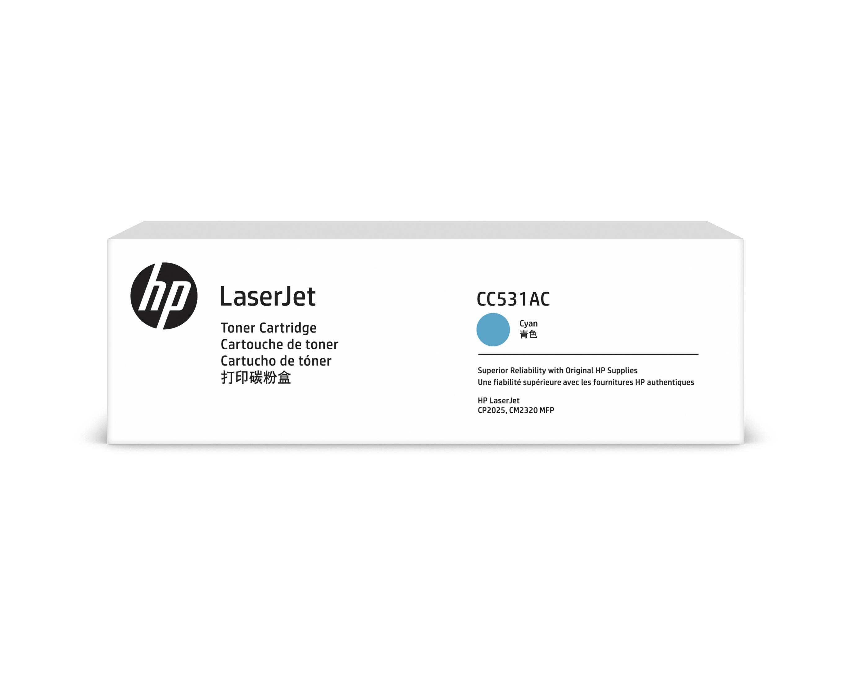 HP LaserJet CC531AC cyan toner kartuşu. CP2025, CM2320 MFP için.