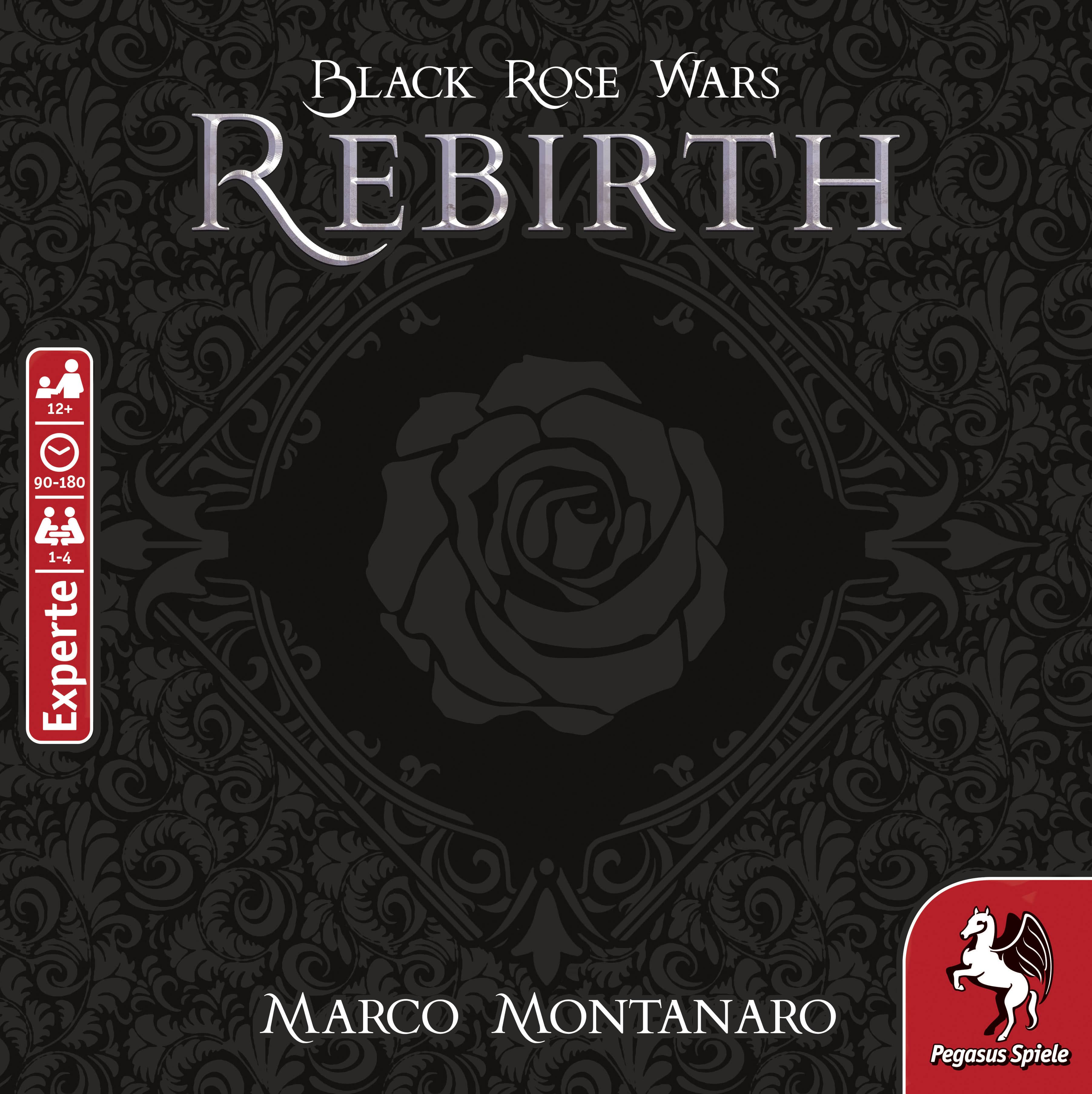 Spiel "Black Rose Wars: Rebirth" mit Rosenmotiv und Spielerinfos.
