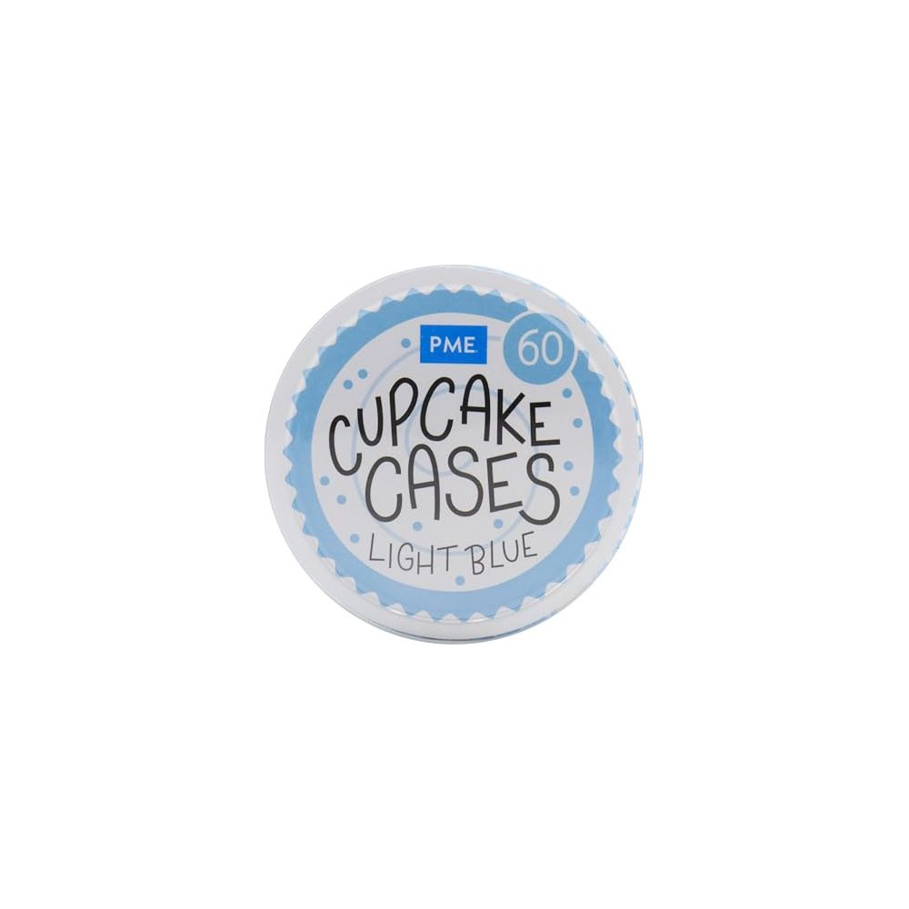 Hellblaue Packung mit 60 PME Cupcake-Förmchen.